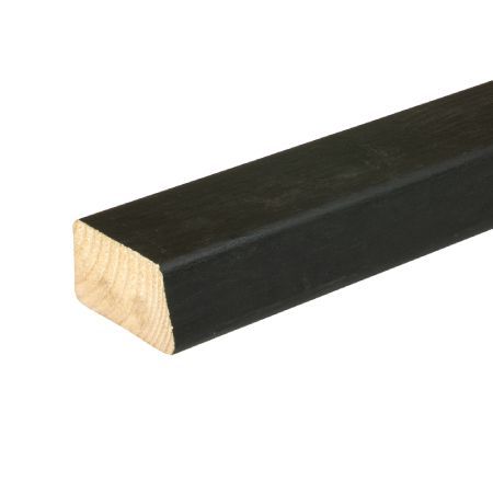 Vuren | achterlat | geschaafd | verduurzaamd | 28x67/72mm | zwart