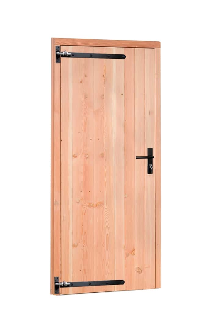 Douglas | deur incl. kozijn incl. zwart beslag | 90x201cm | linksdraaiend | onbehandeld