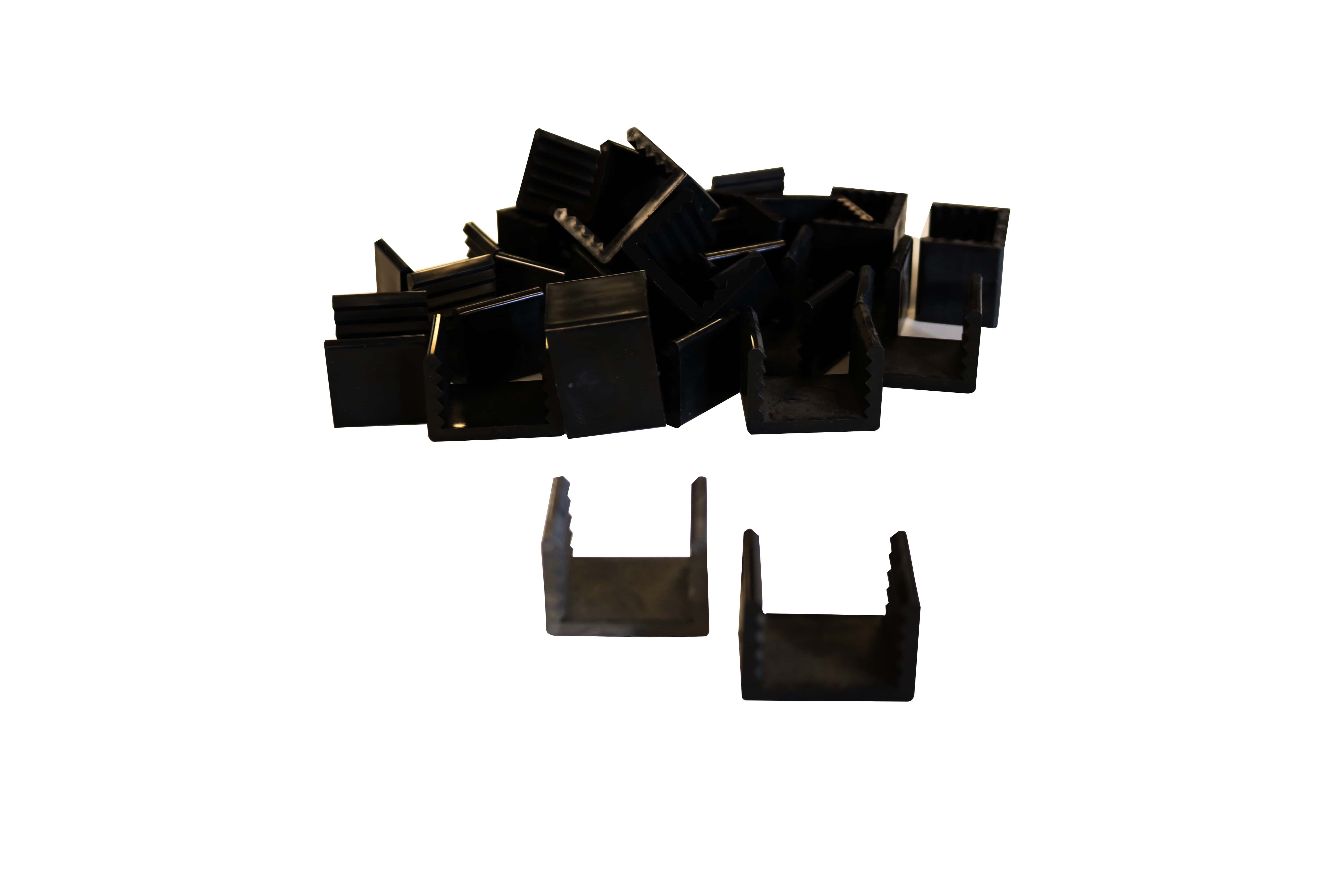 PVC adaptor clip t.b.v. centreren 25-28 mm profielplanken in de H-gleufpaal