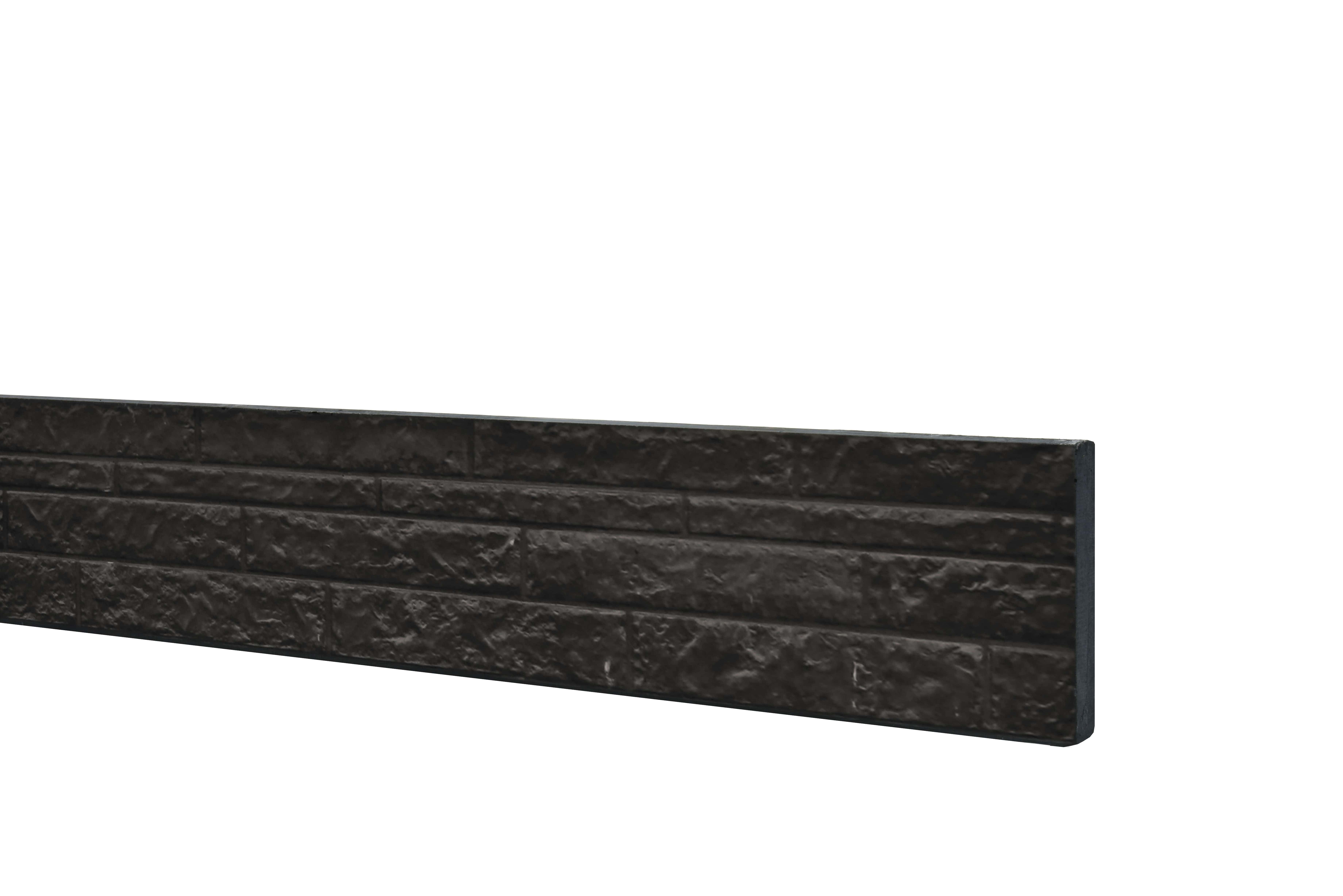 Betonplaat | dubbelzijdig rotsmotief | 36x3,5x184cm | antraciet | gecoat