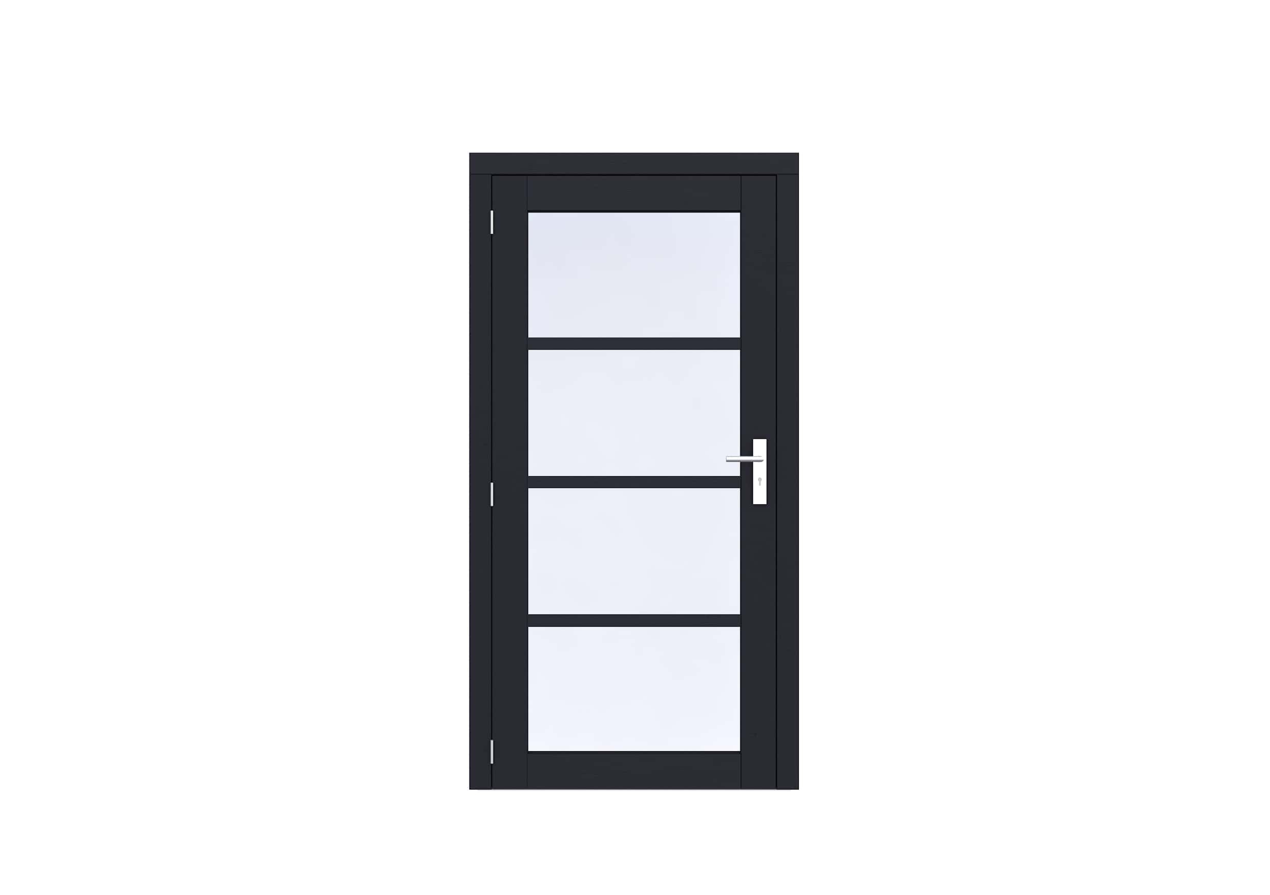 Vuren Volglas enkele deur Prestige | 108x209cm | linksdraaiend | zwart gecoat