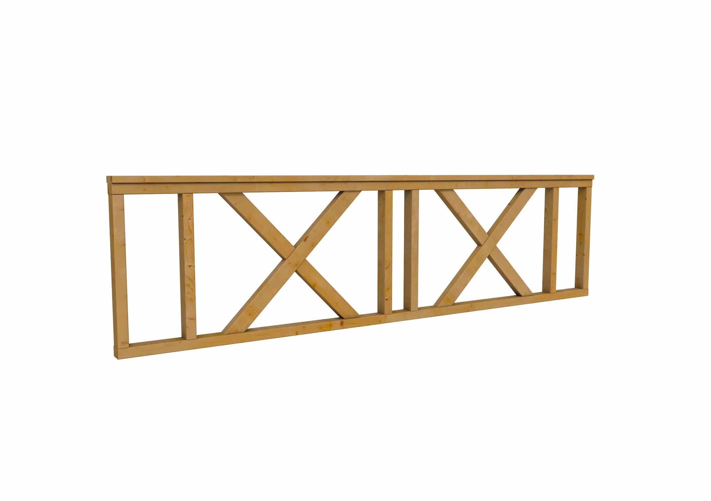 Douglas | hek met kruis type C | 278,5x73cm | groen geïmpregneerd