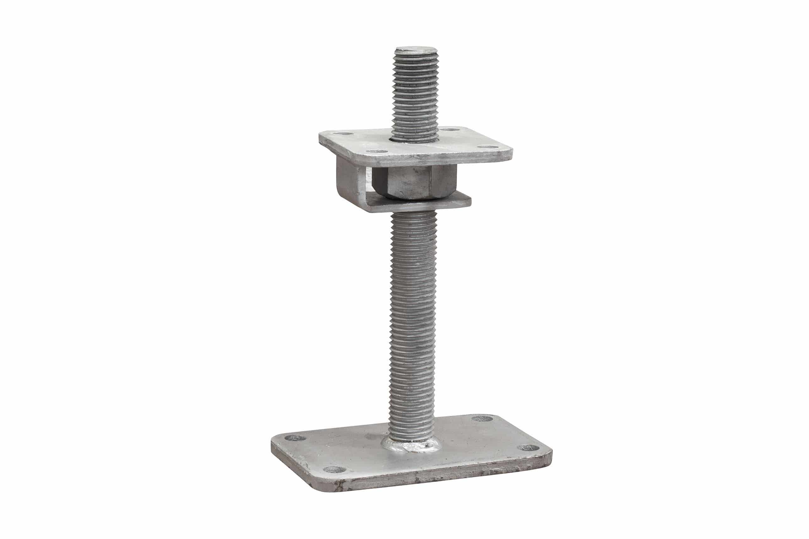 Pitzl paaldrager | M24 | H=150mm | onderplaat 160x100x6mm | bovenplaat 100x100x6mm+opwaailip