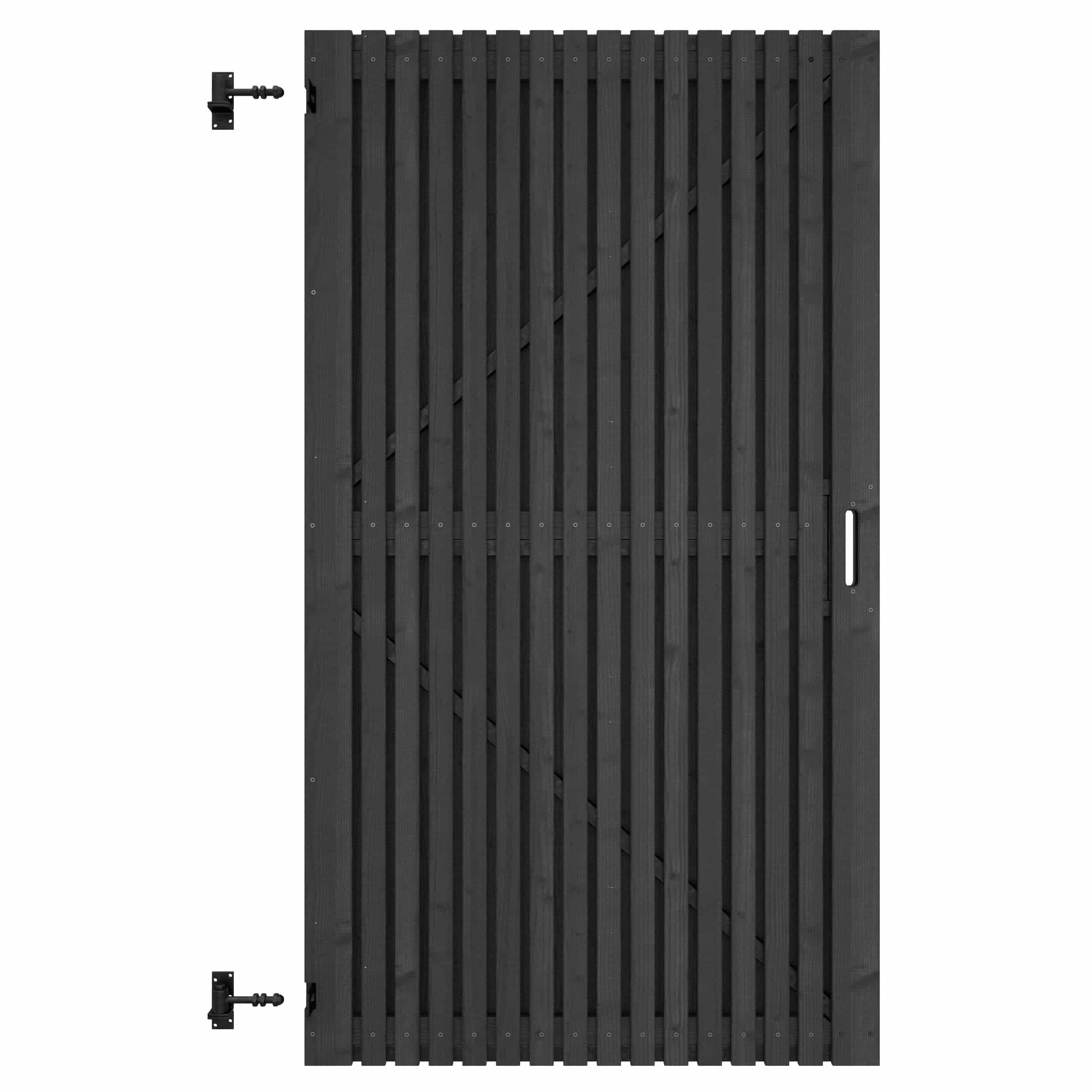 Grenen | schuttingdeur | 178x99x5cm | verstelbaar frame | horizontaal | geschaafd | zwart gesp.