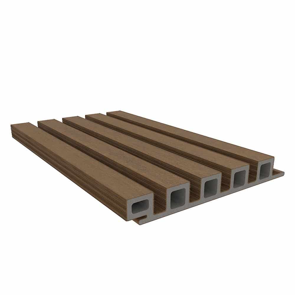 NewTechWood | wand bekleding castellation | 25 profiel | 2,5x19,6x290cm | Teak