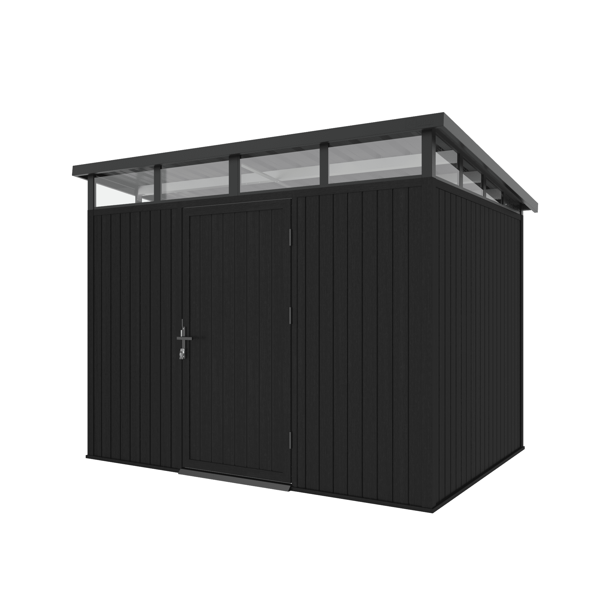NewTechWood berging met enkele deur | 283x210cm | Ebony zwart