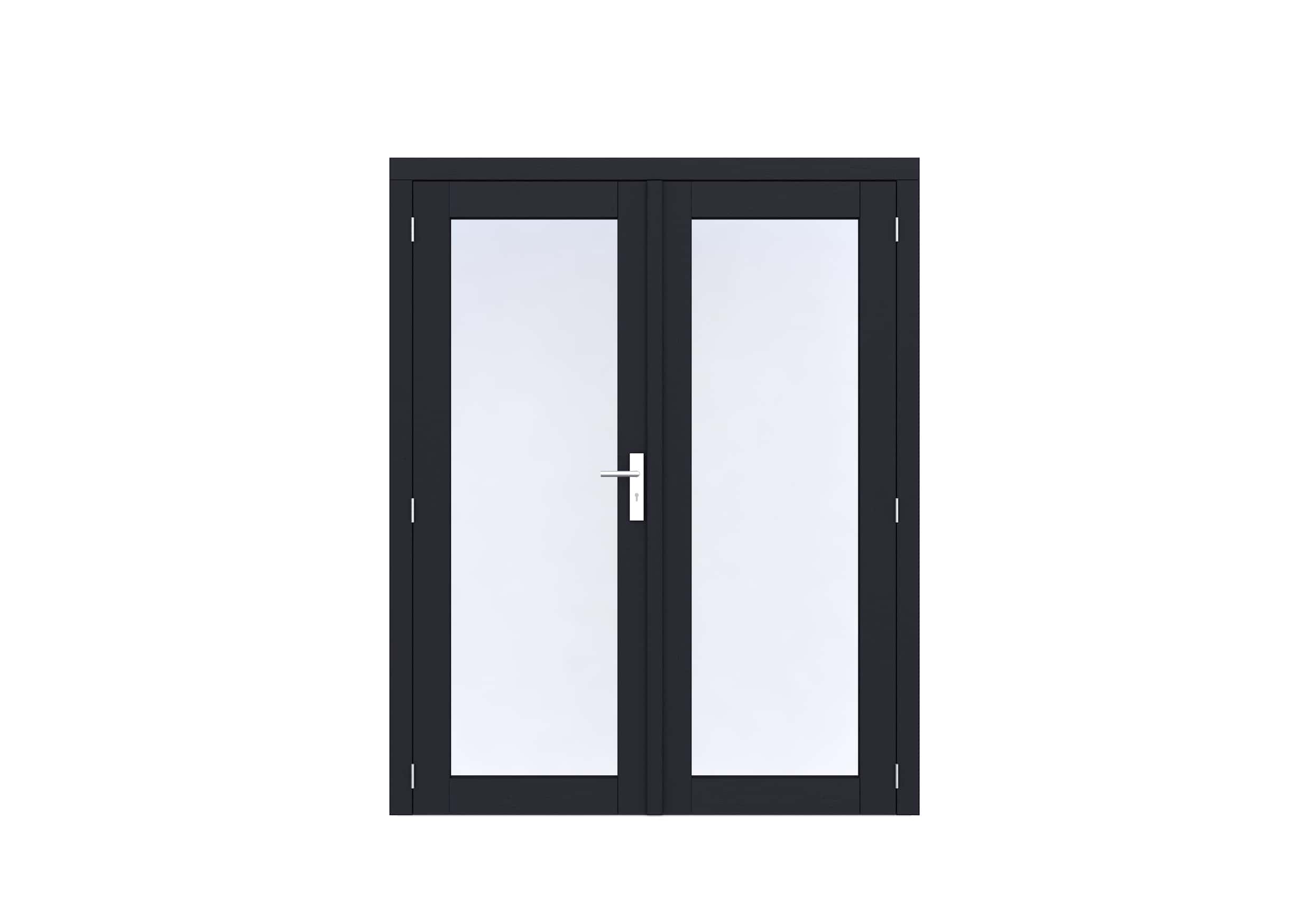 Vuren Volglas dubbele deur Prestige | 168x209cm | zwart gecoat