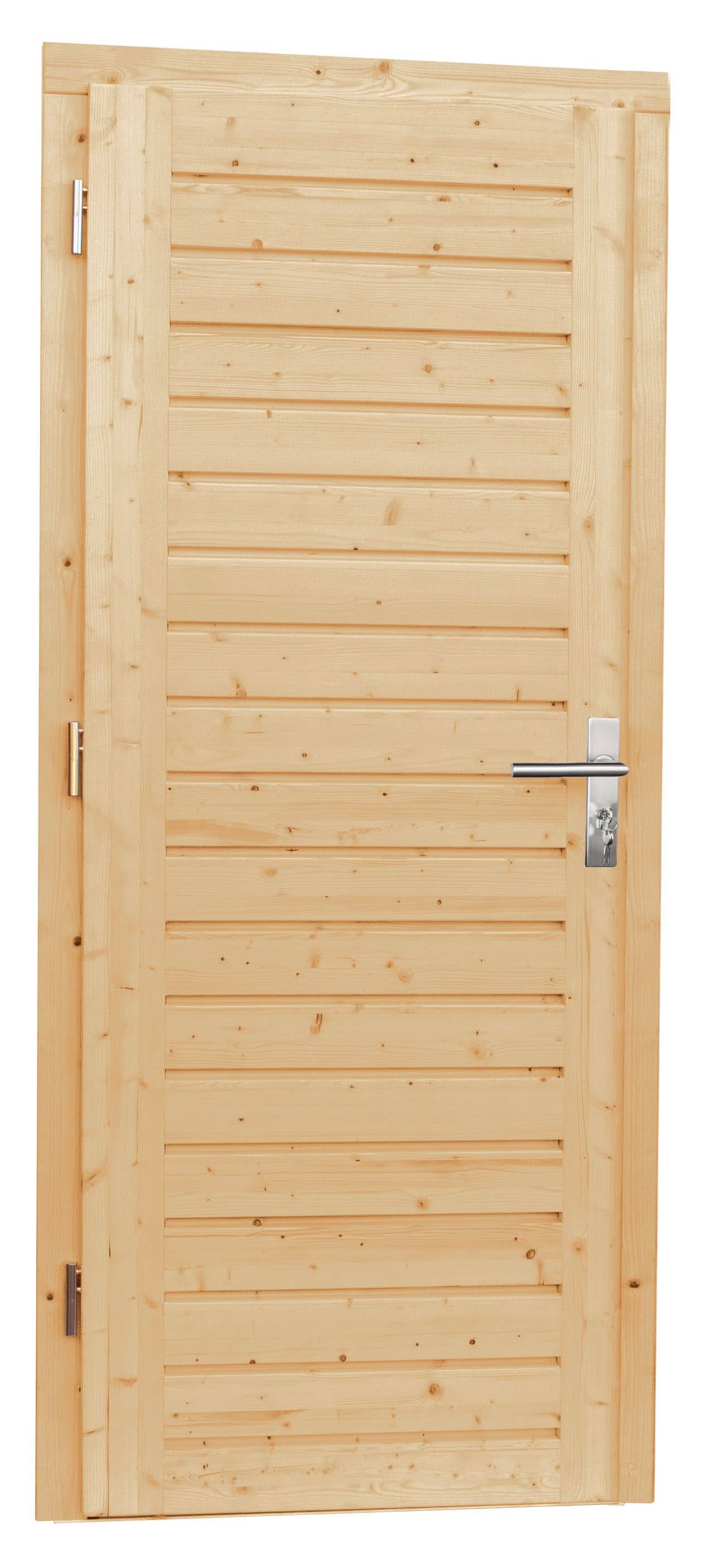 Vuren | opdekdeur met dubbelglas | 90x201cm | linksdraaiend | onbehandeld