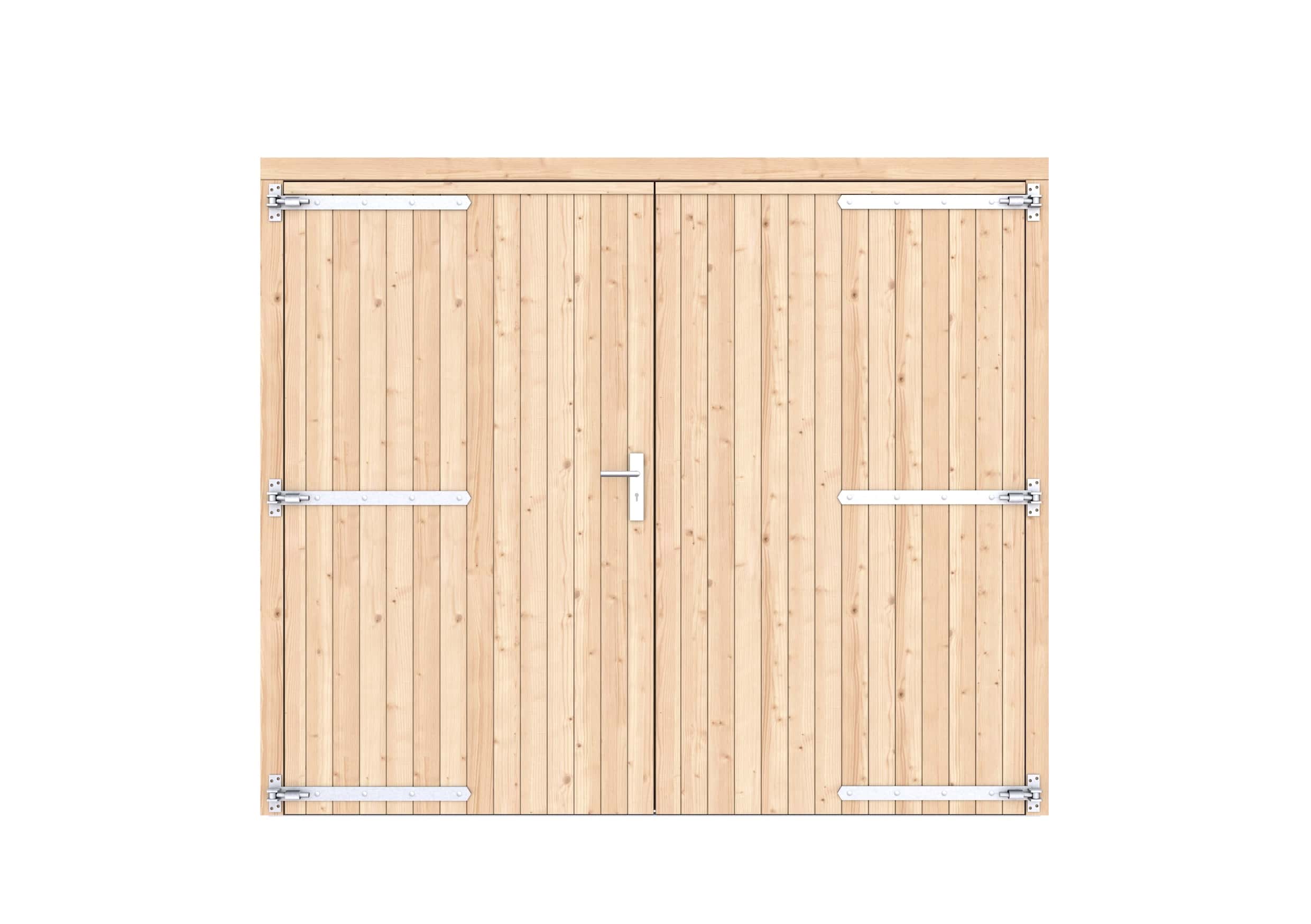 Vuren dichte dubbele deur 250x209cm | onbehandeld