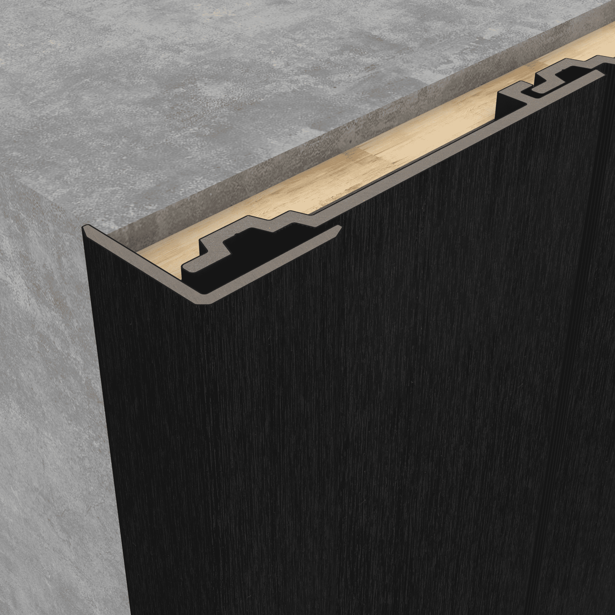 NewTechWood HKC hoekprofiel | 5,5x5,5x300cm | Ebony zwart