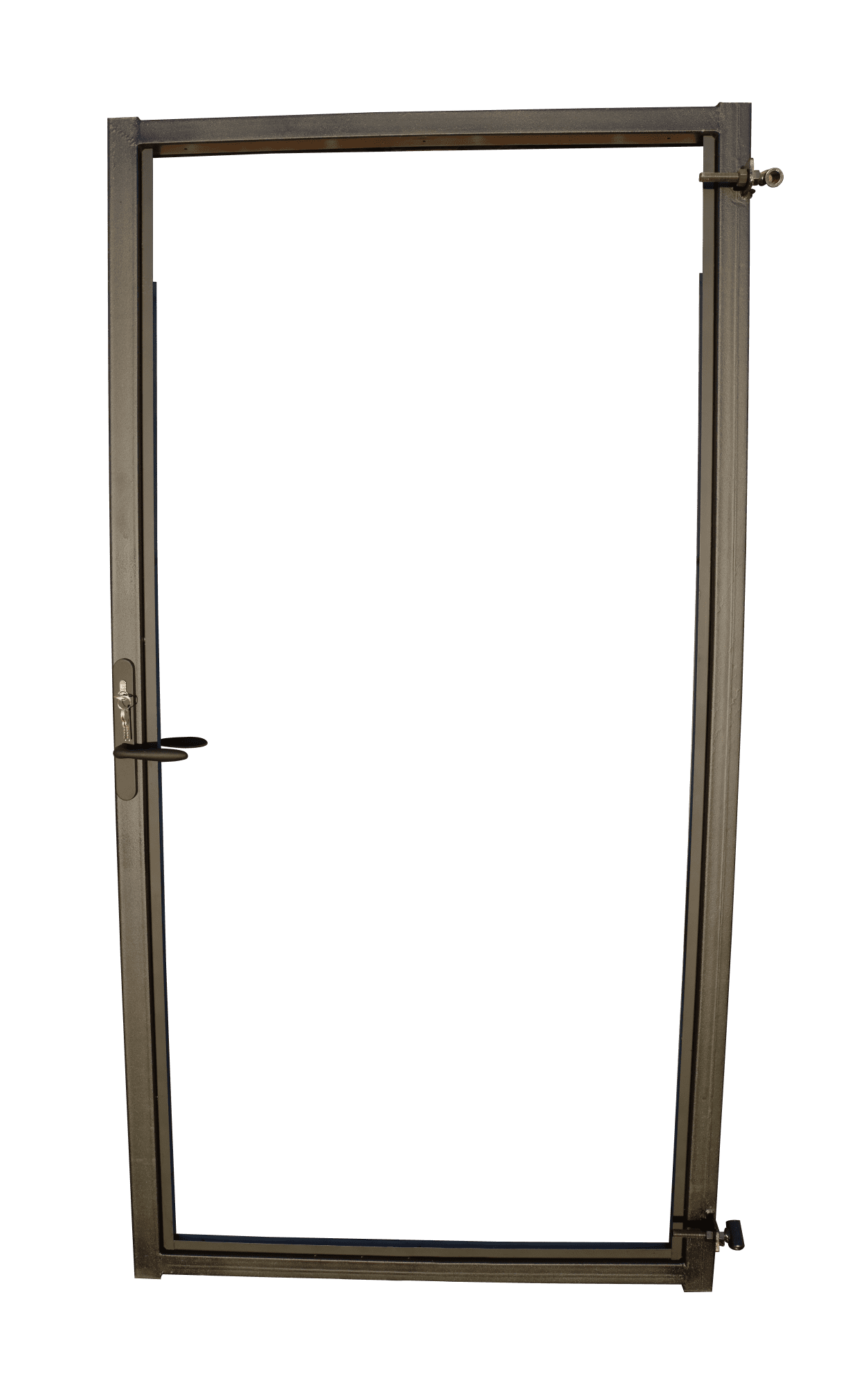 Stalen poortframe | 98,5x190cm | verstelbaar | incl. slot en beslagset | zwart gepoedercoat