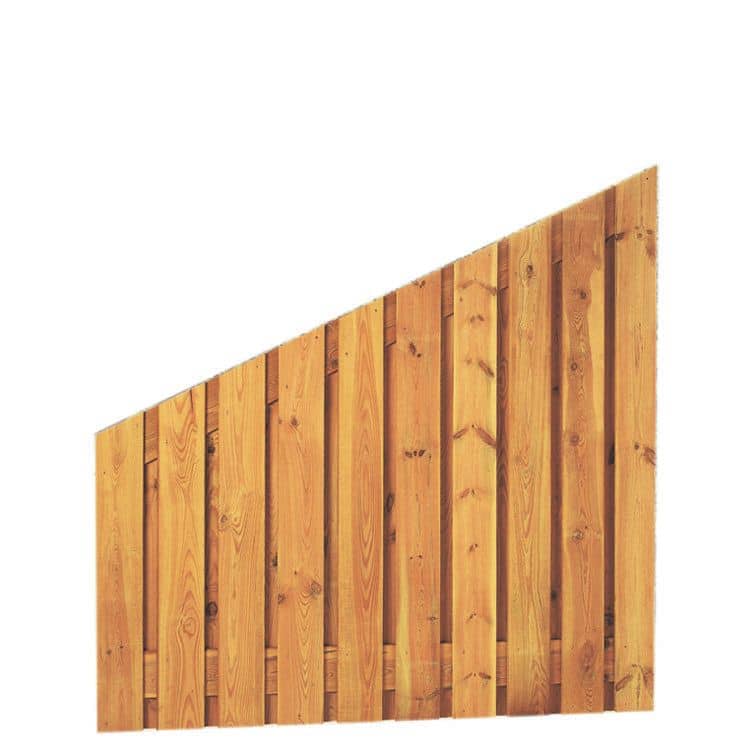Grenen | plankenscherm 21-planks 17 mm | 180 x 180/90cm | verticaal recht aflopend | groen