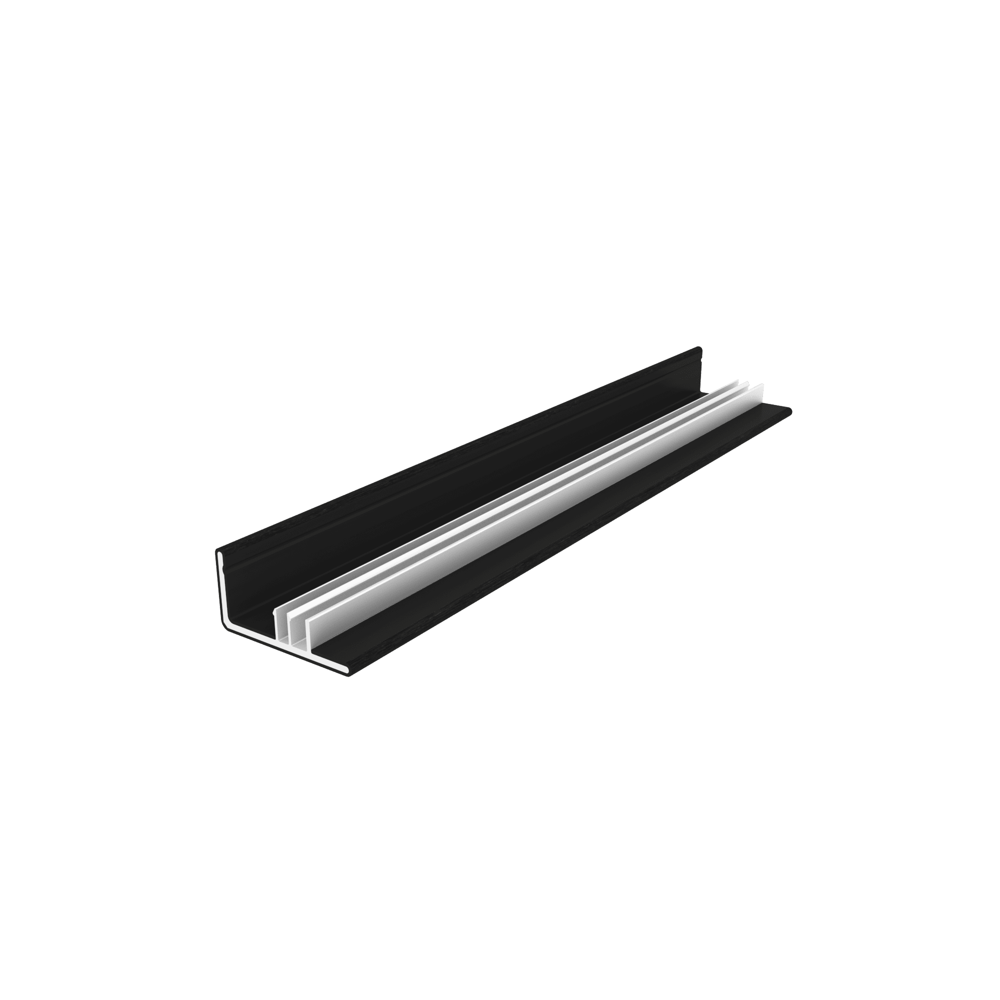 NewTechWood co-extrusie alu U-klikprofiel 300cm | Ebony zwart