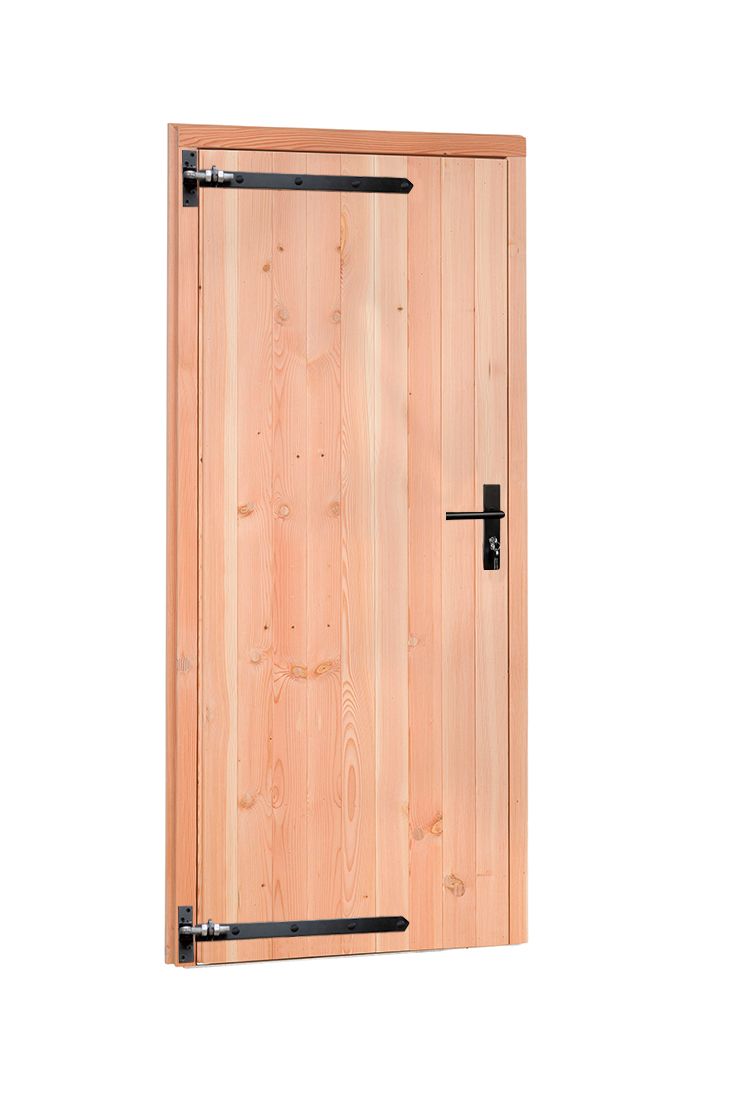 Douglas | deur incl. kozijn incl. zwart beslag | 90x201cm | linksdraaiend | onbehandeld