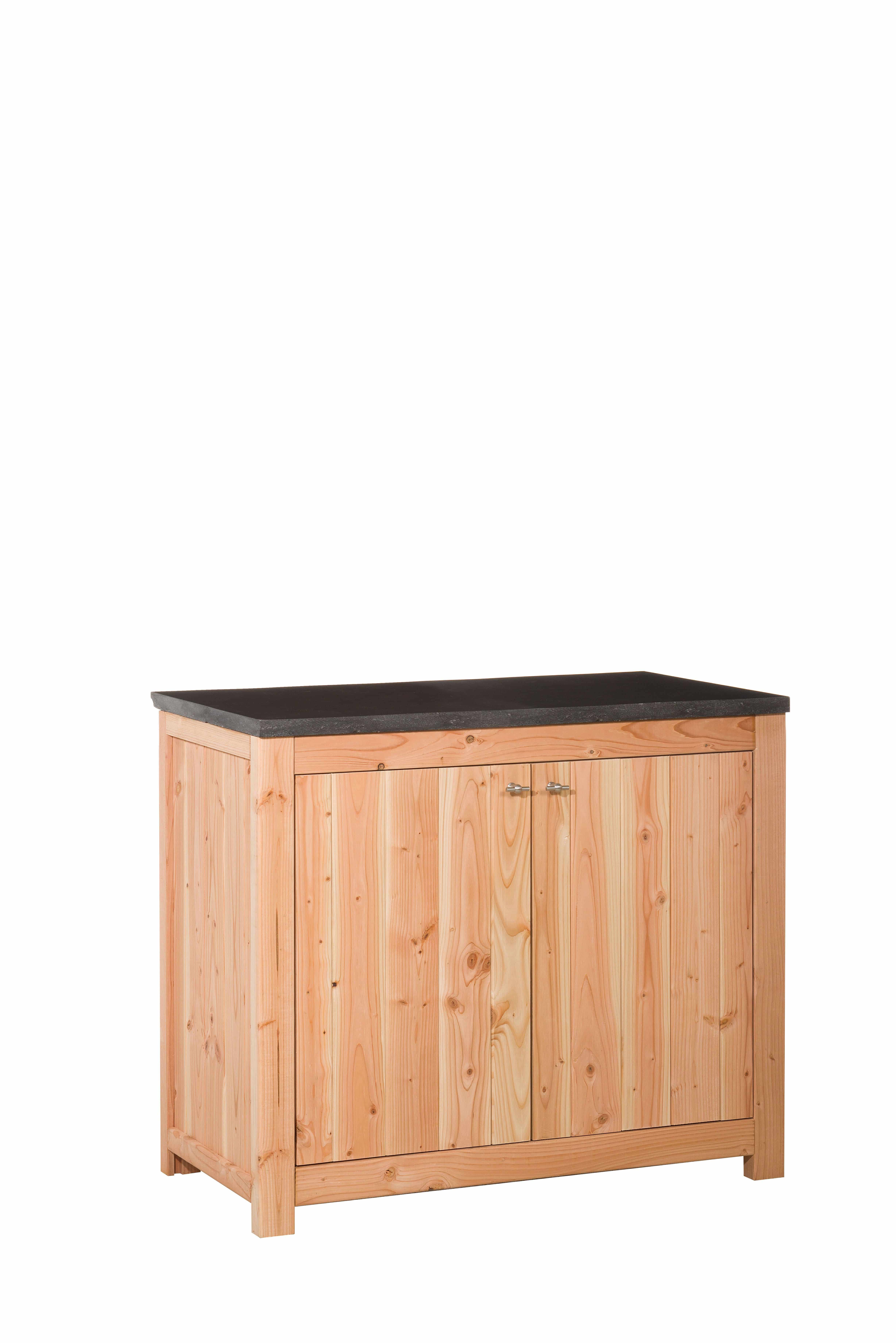 Buitenkeuken dubbel 90 Excellent | 90x109x56cm (hxbxd) schap en deuren | onbehandeld