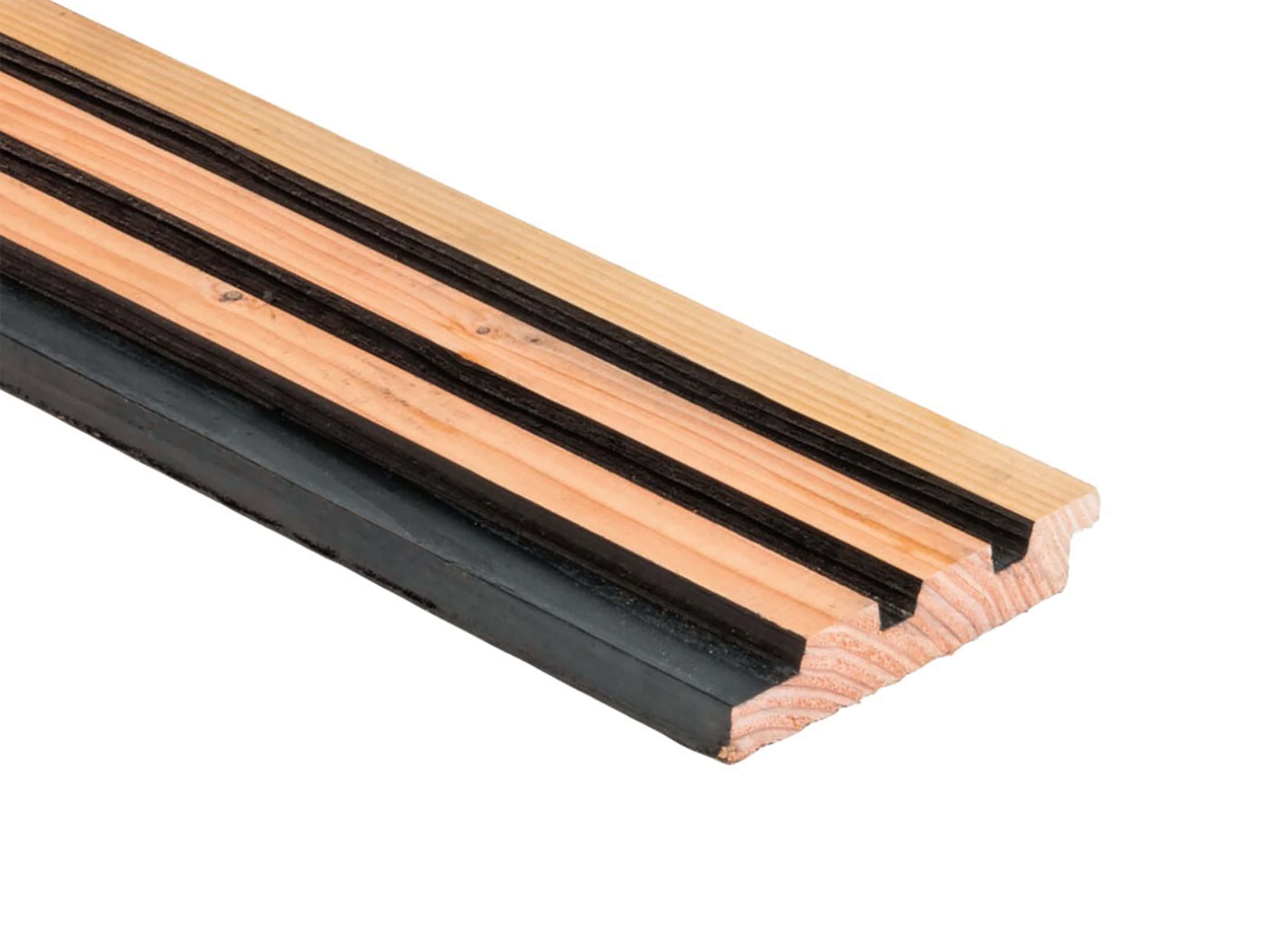 Douglas | triple profiel met afgeschaafde voorzijde | 2,5x14x400cm| geschaafd | zwart gespoten