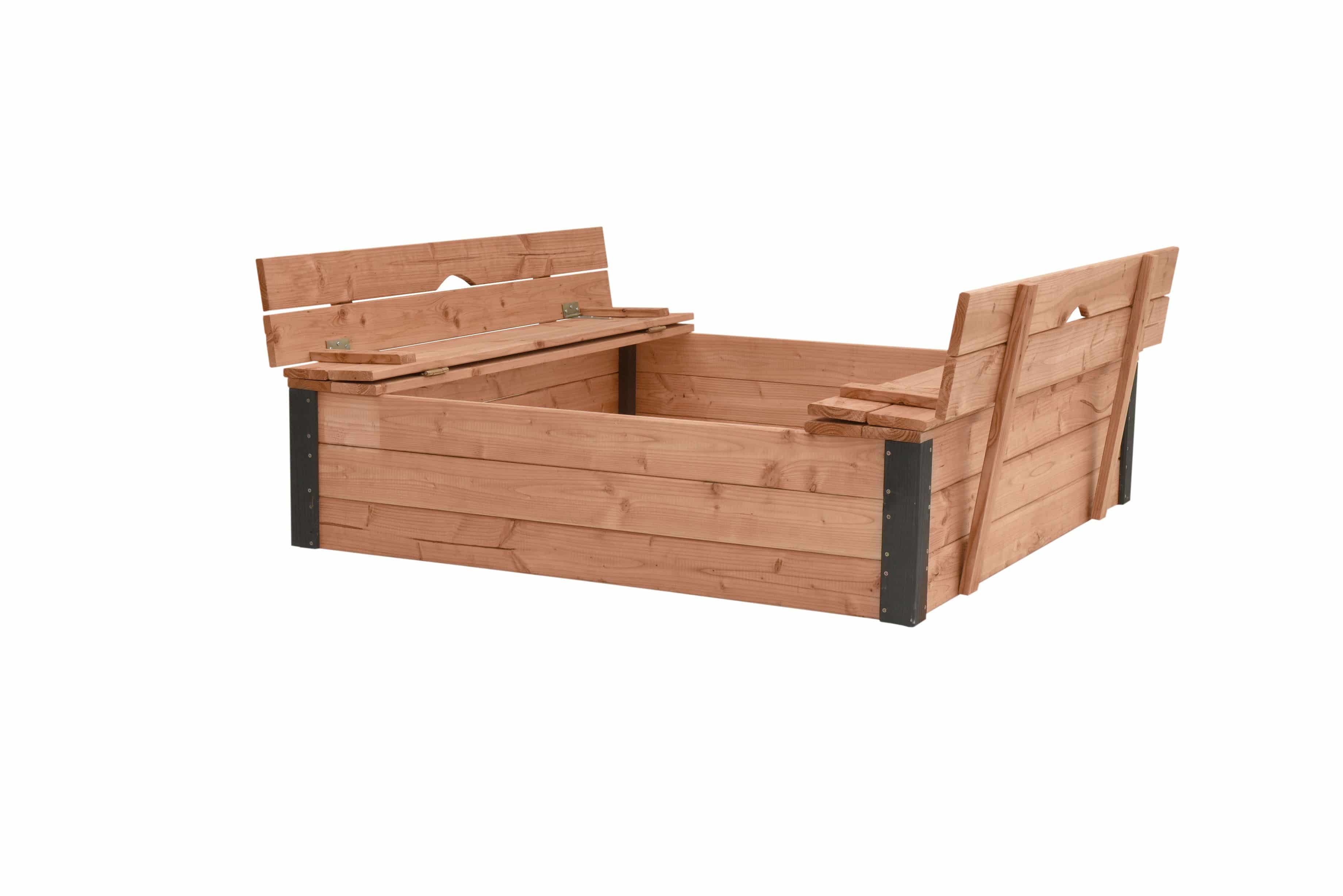 Douglas | Zandbak Roy met deksel/zitbank | 120x120x30cm