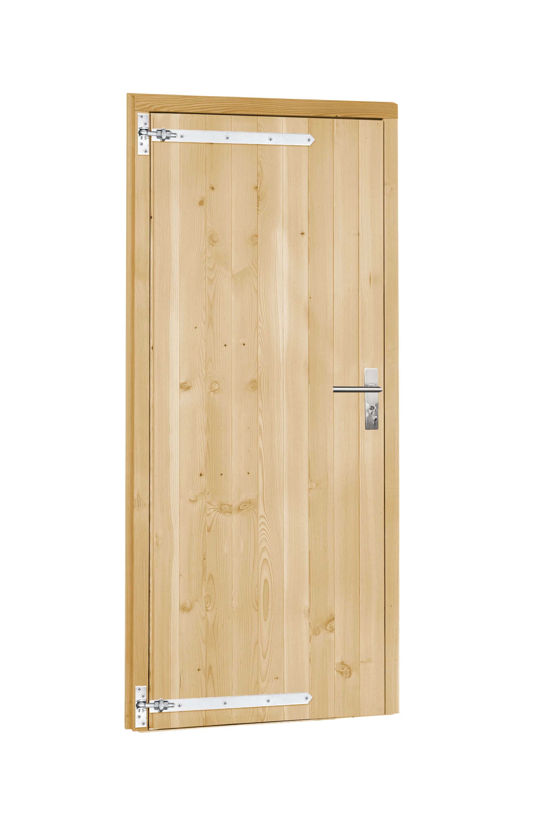 Vuren | deur incl. kozijn | 90x201cm | linksdraaiend | onbehandeld