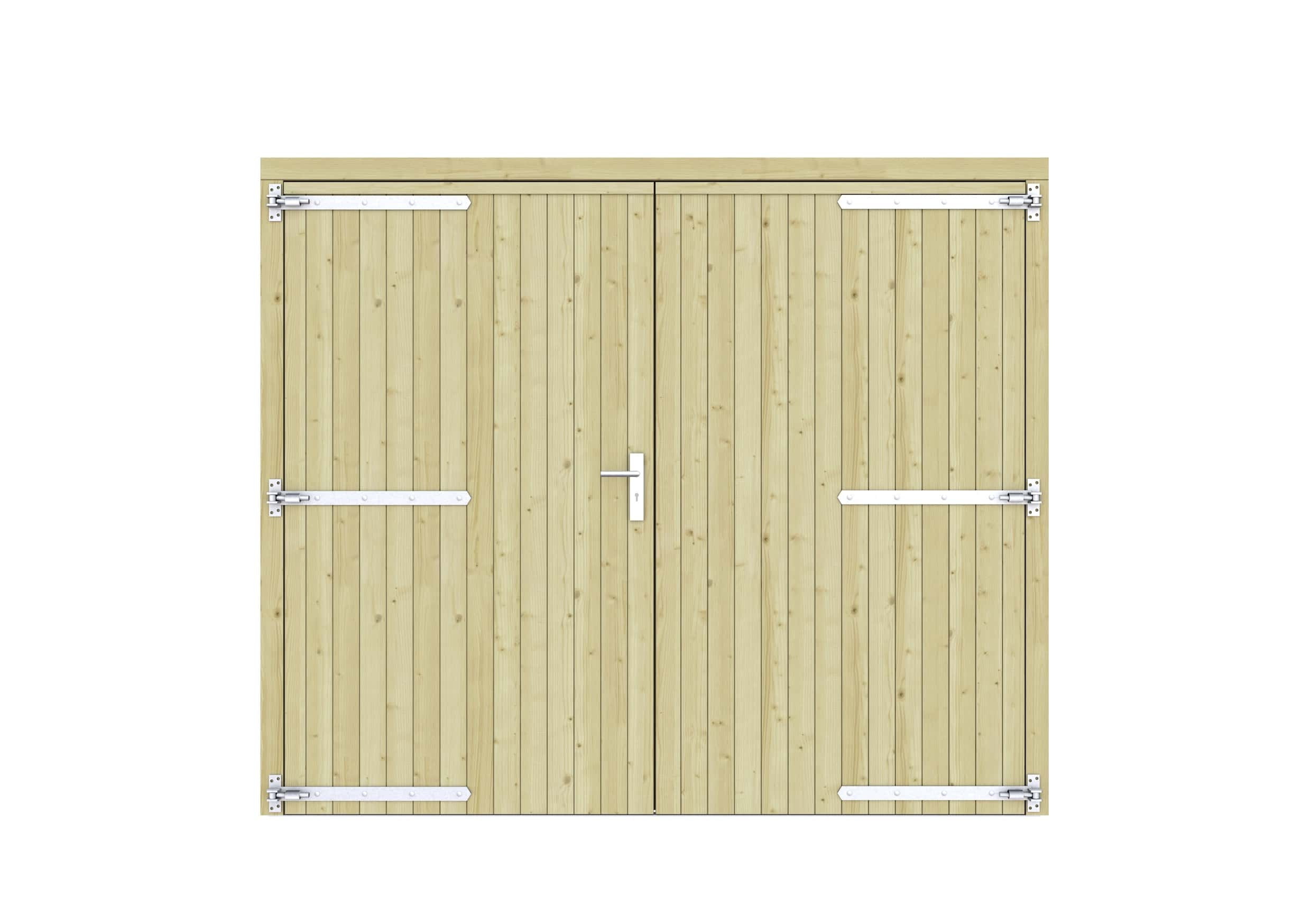 Vuren dichte dubbele deur 250x209cm | groen geïmpregneerd