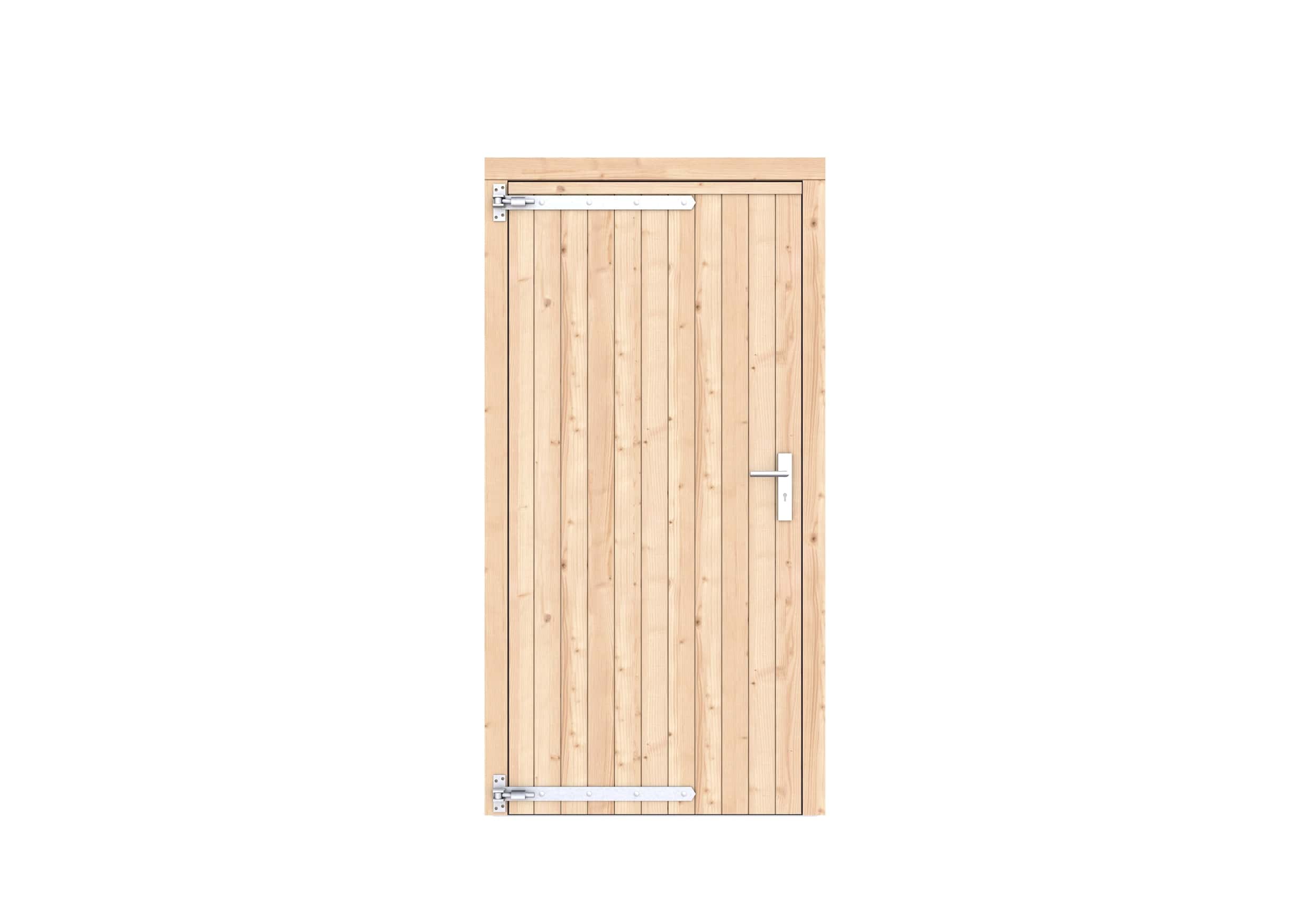 Vuren dichte enkele deur 108x209cm | linksdraaiend | onbehandeld