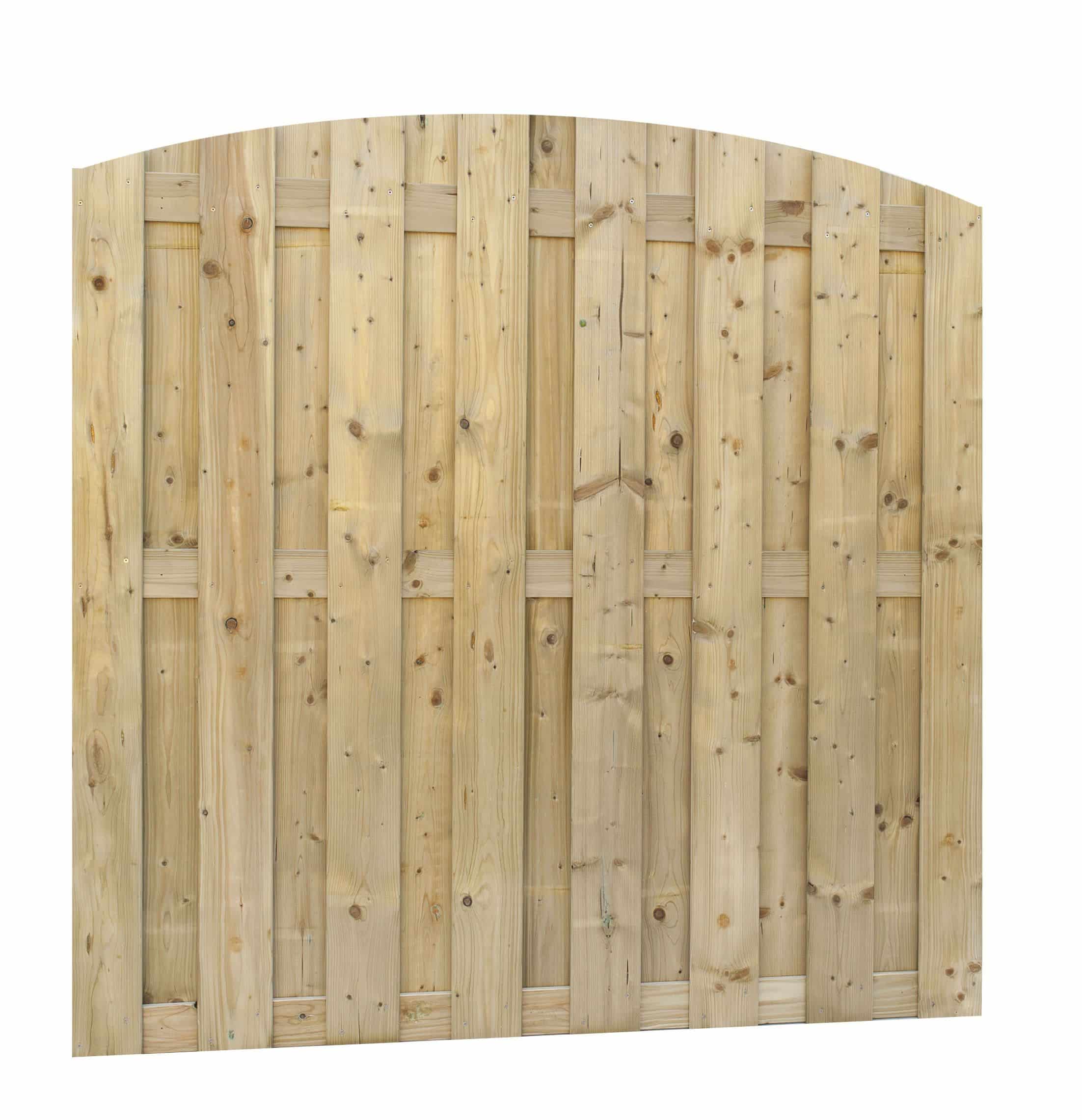 Vuren | schutting getoogd | 180x170/180cm | 18-planks | geschaafd | groen geïmpregneerd