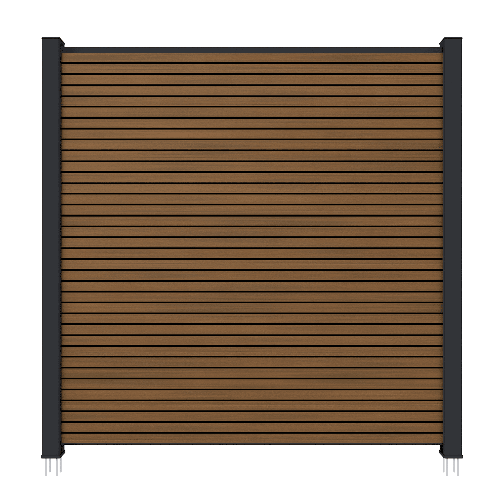 NewTechWood co-extrusie composiet scherm Triple | 180x180cm | Teak/zwart