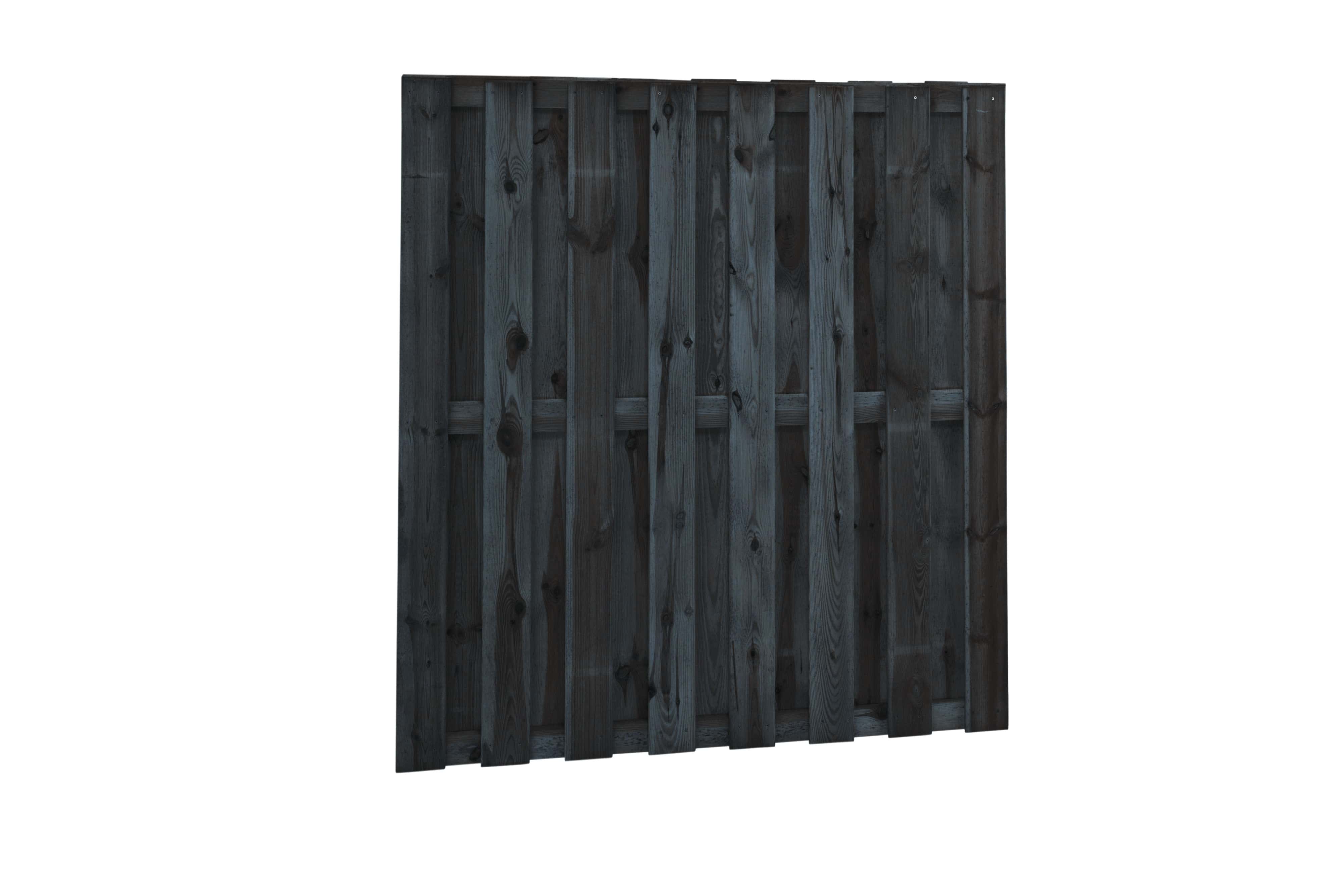 Schutting | 180x180cm | 18-planks | zwart gedompeld | geïmpregneerd