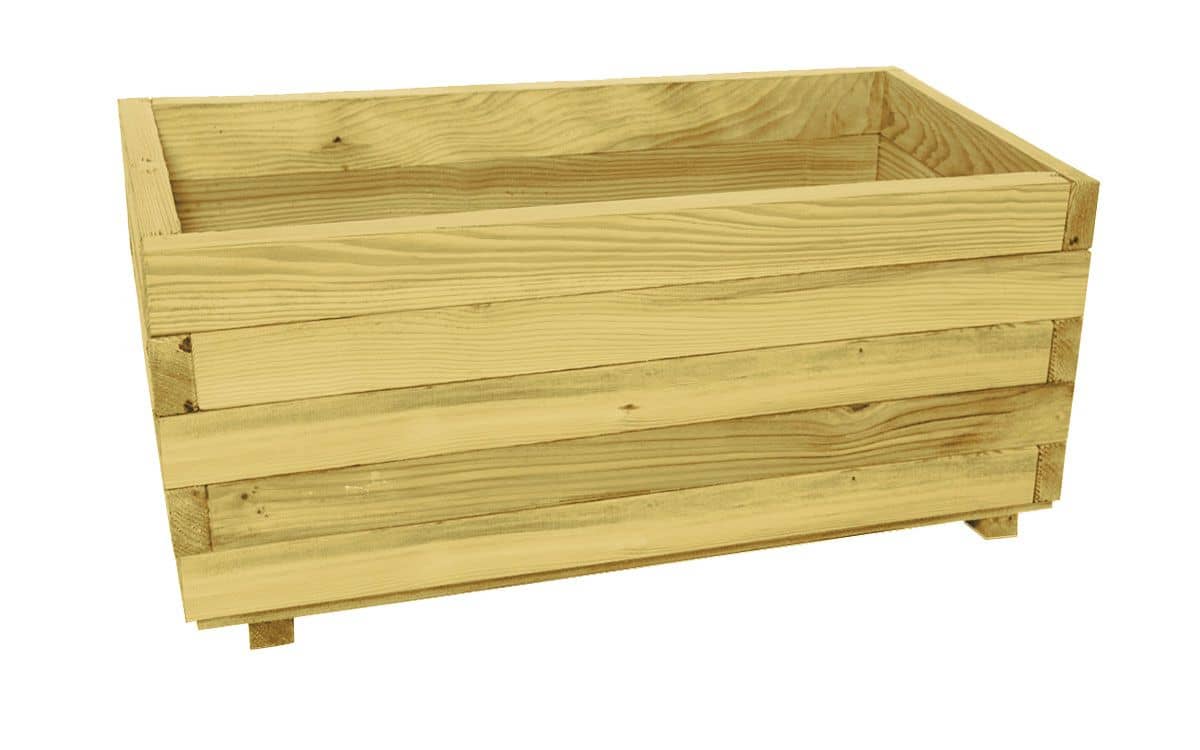 Bloembak rechthoek | 39x100x50cm (hxbxd) | groen geïmpregneerd