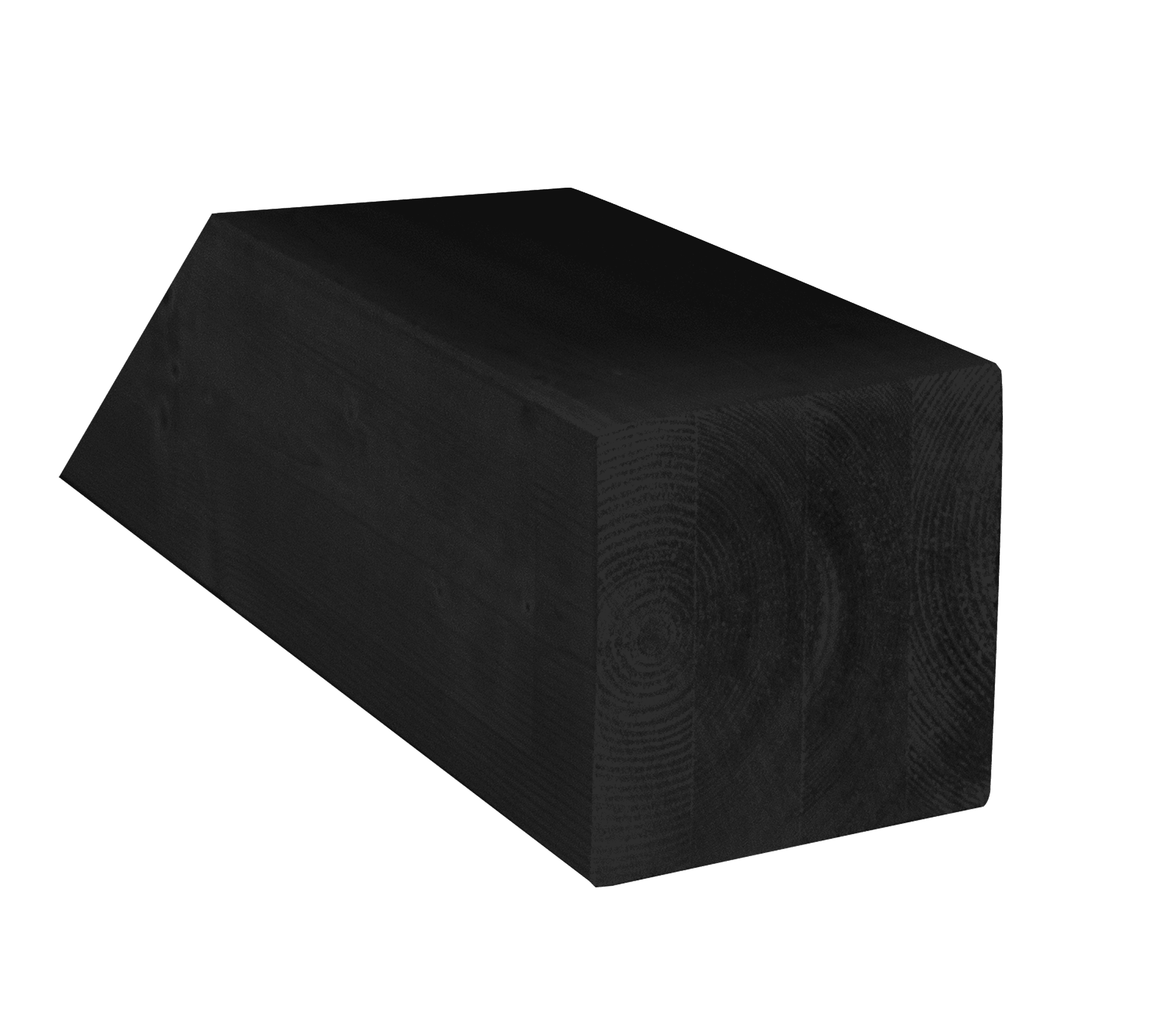 Vuren | paal verlijmd | 12x12x300cm | geschaafd | zwart gedompeld