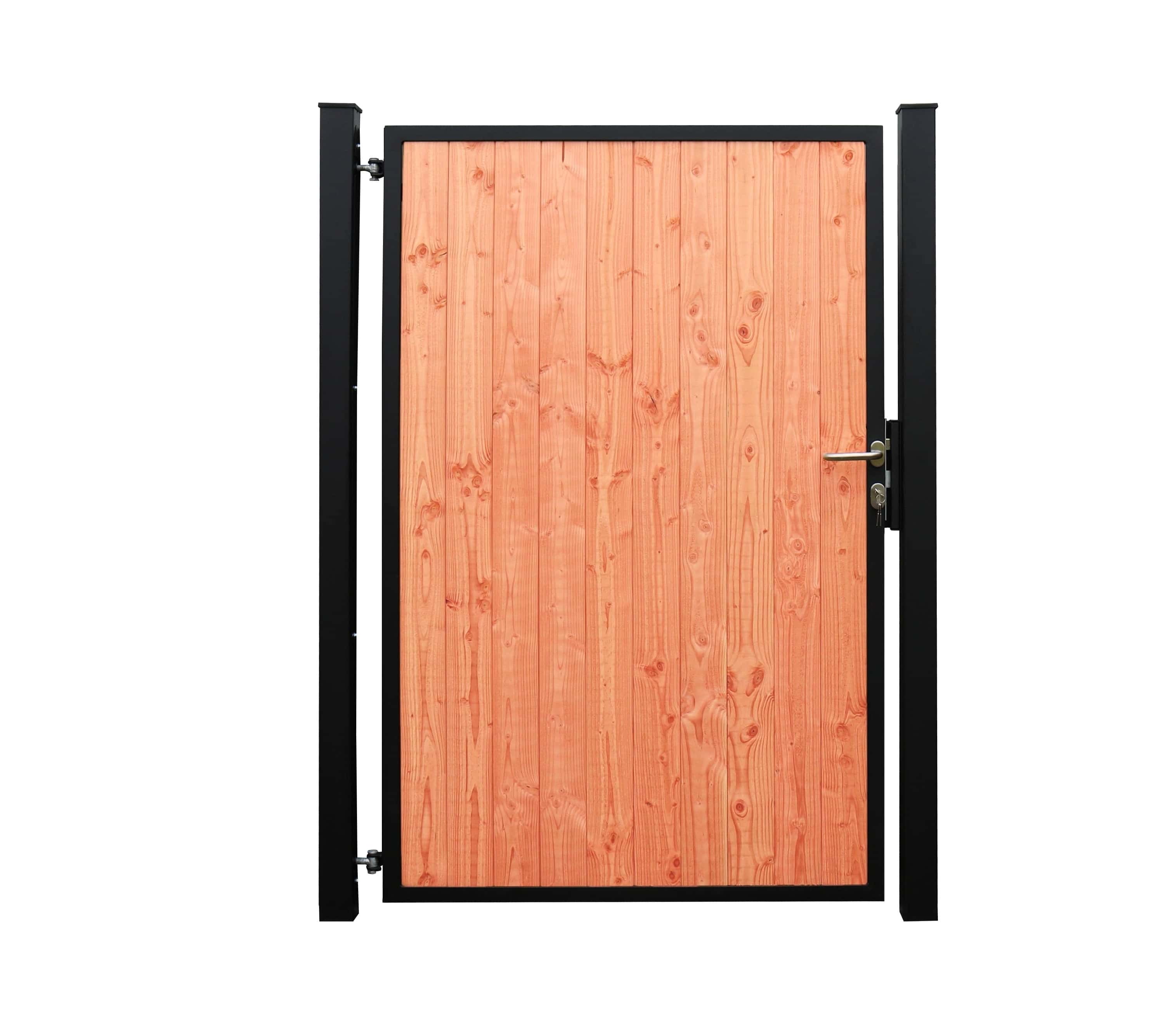 Staalverzinkt poortvleugelpakket Hybide linksdraaiend | 115x185x4cm | zwart gepoedercoat RAL9005