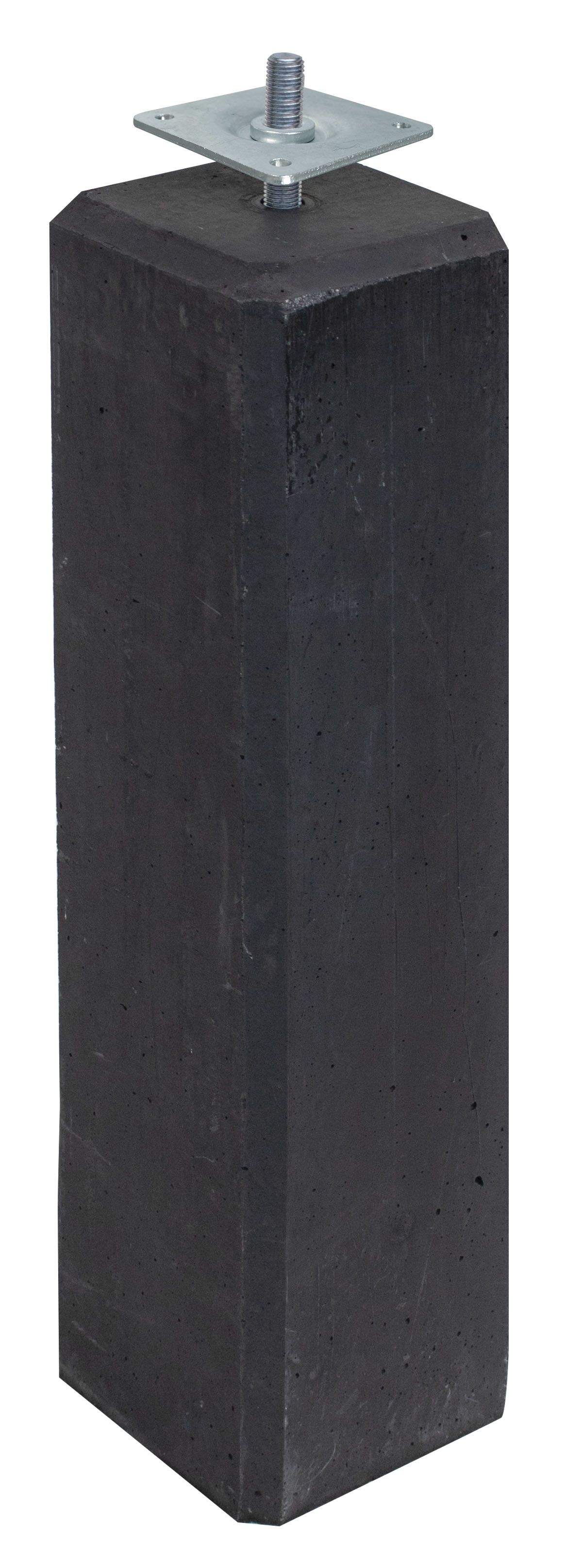 Betonpoer M | 15x15x60cm | recht | schroefdraad M20 | antraciet