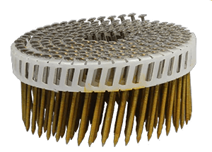 Rolnagels | 2,5-2,7x45mm | bollenskop gevlakt | RVS | plastic verbonden 16 graden | 200st.