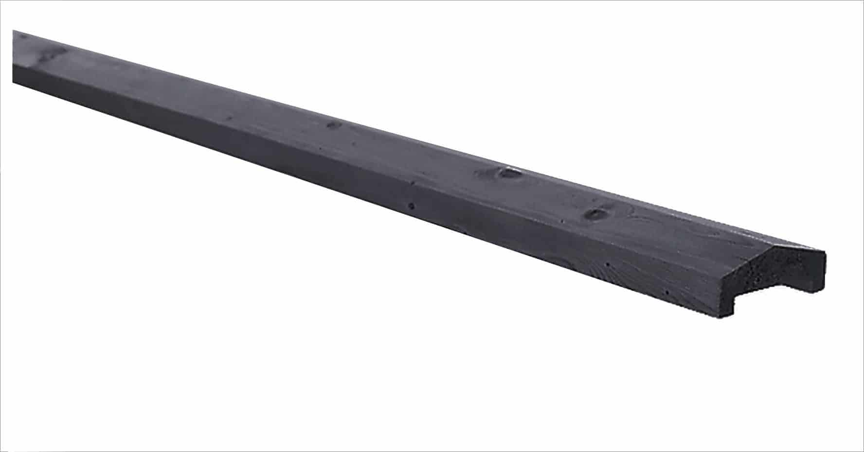 Grenen | afdekkap met sponning 6,2cm | 35x85x1800mm | geschaafd | zwart gedompeld