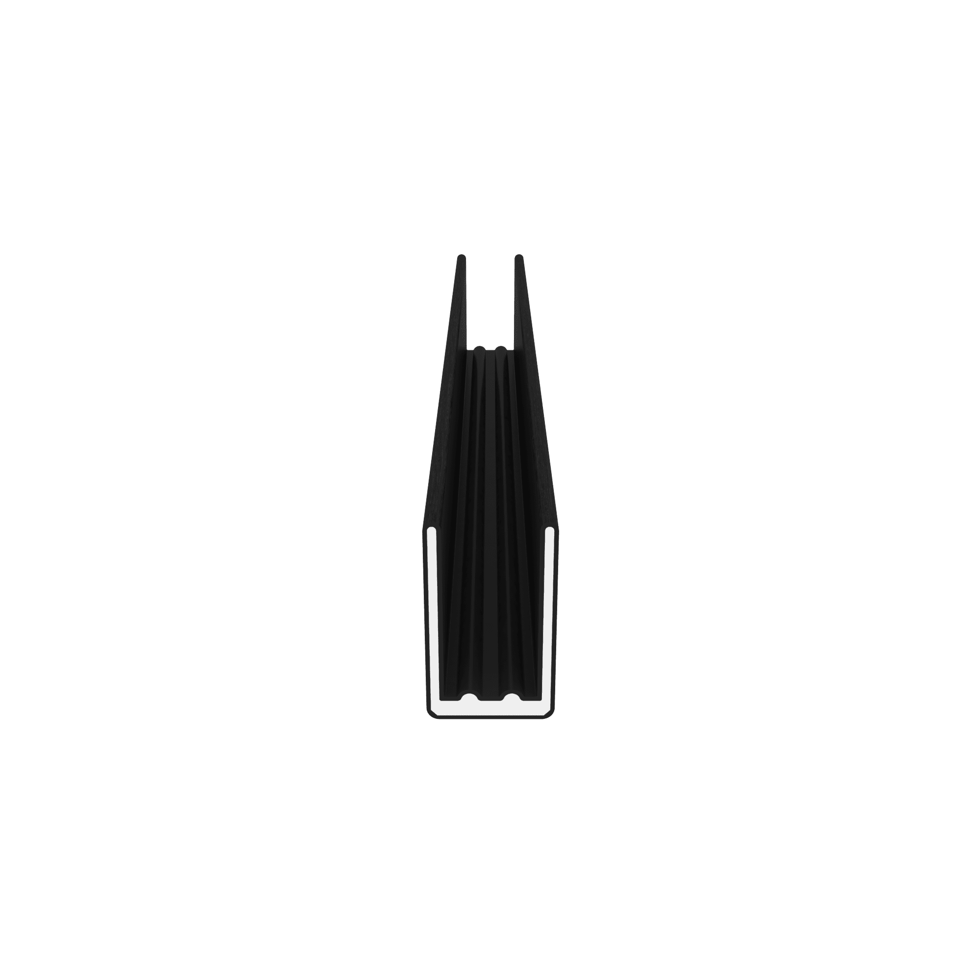 NewTechWood co-extrusie alu U-profiel 300cm | Ebony zwart
