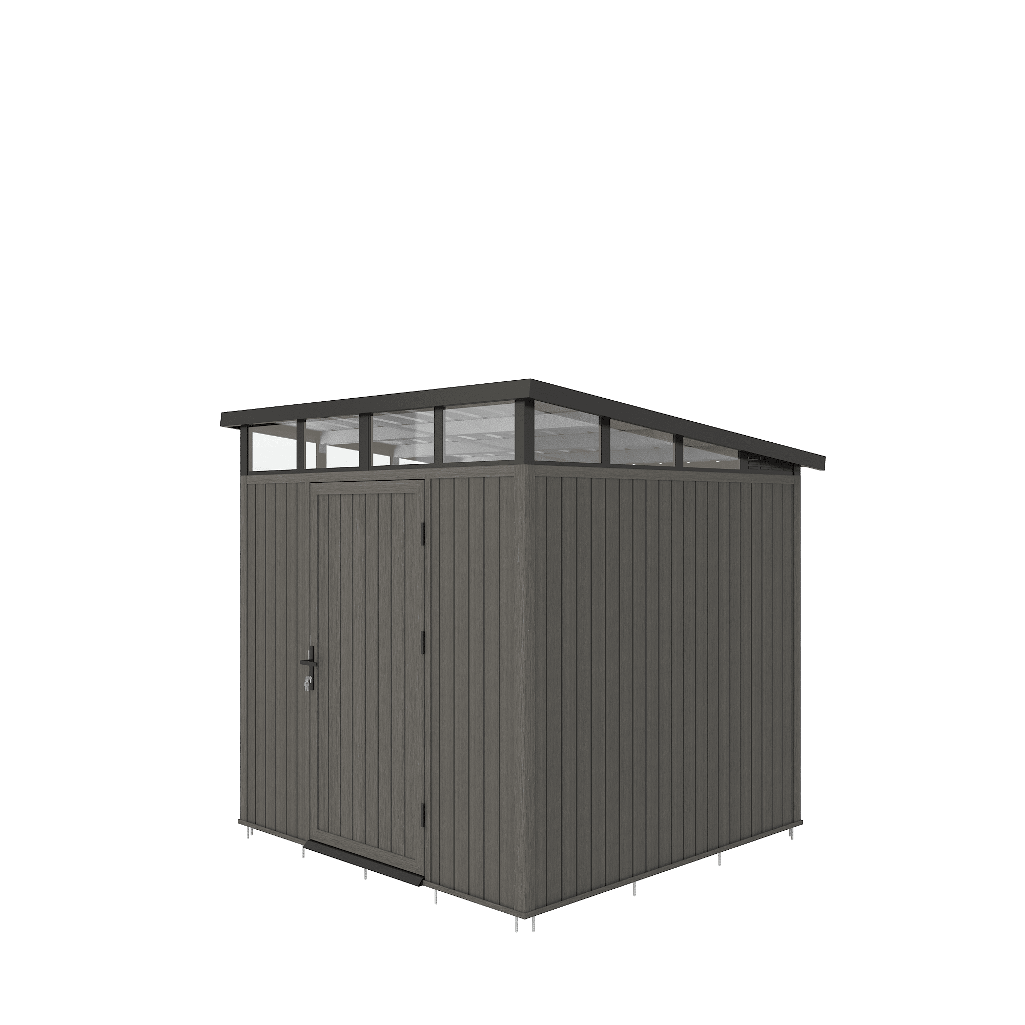 NewTechWood berging met enkele deur | 222x210cm | Silver Gray