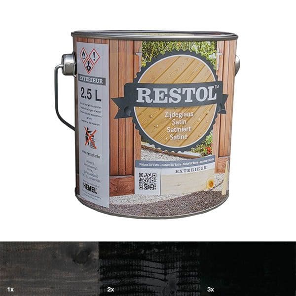 Restol | Houtolie | Ebbenzwart | zijdeglans | 2,5L