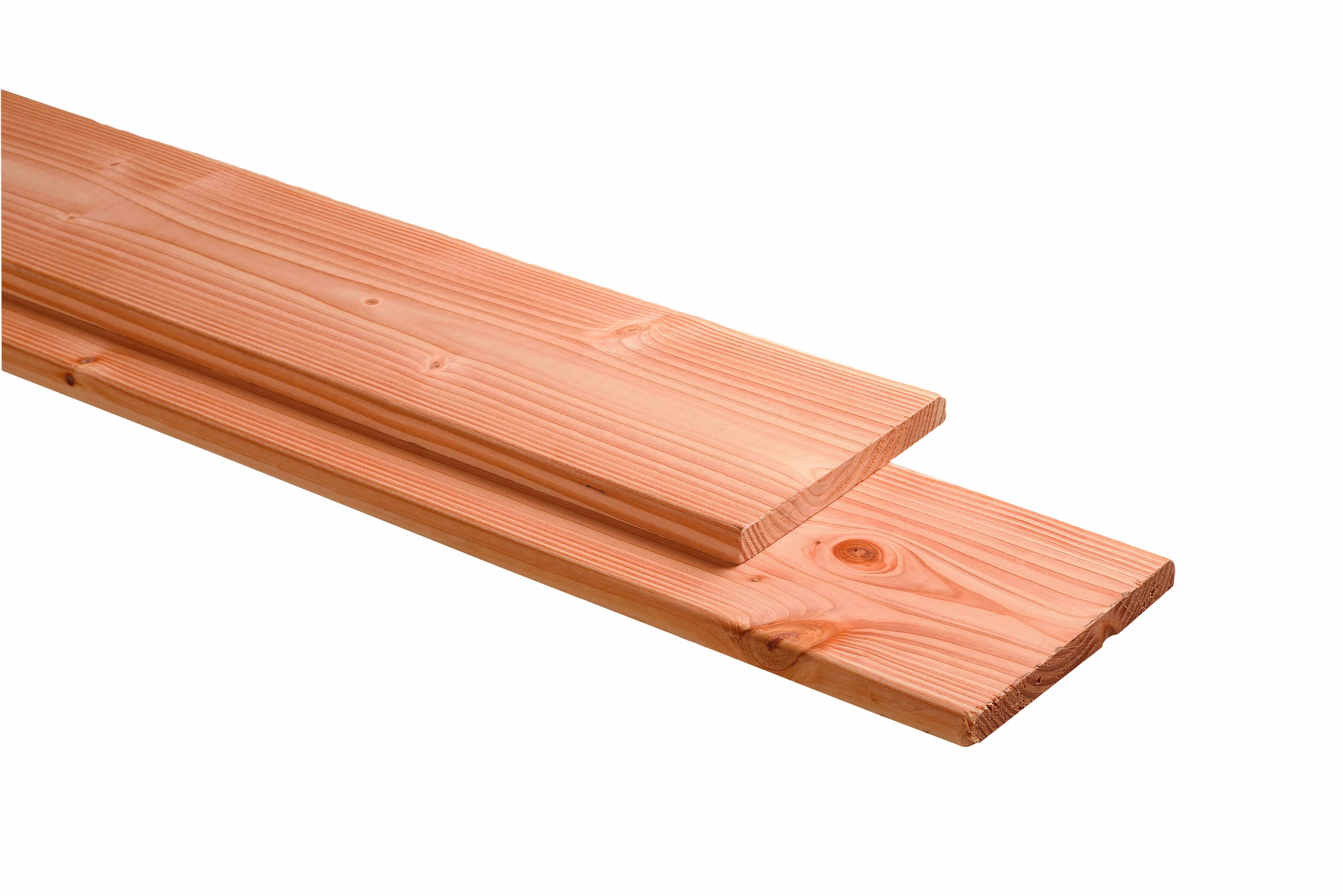 Douglas | plank 1 zijde geschaafd| 1 zijde fijnbezaagd | 2,8x24,5x400cm | onbehandeld