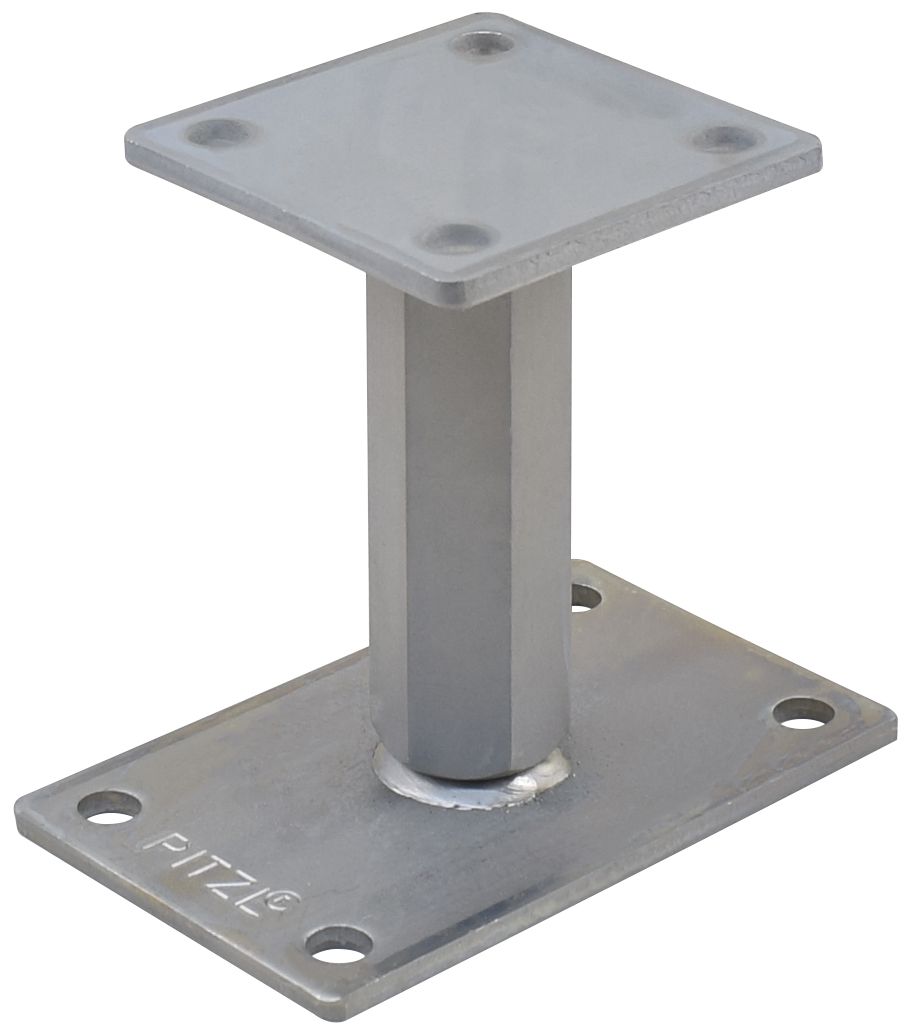 Pitzl verstelbare paaldrager 142-207mm | M24 | onderplaat 160x100x6mm | bovenplaat 100x100x6mm