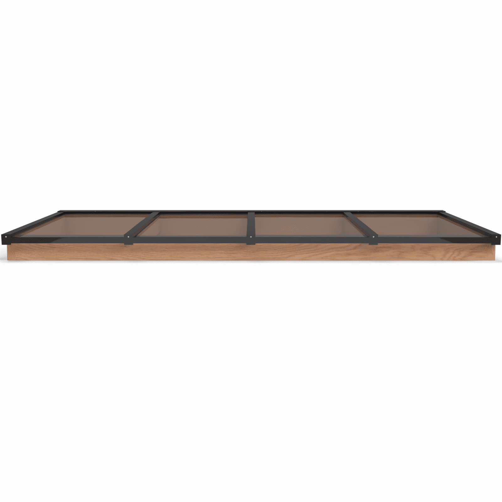 Lichtstraat met lessenaarsdak | onderbouw van onbehandeld douglas | 322,2x125cm | zwart