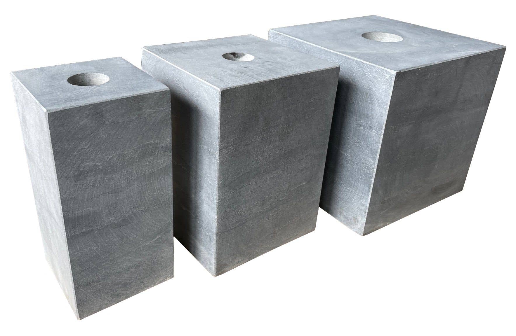 Blauwe hardsteen sokkel | zonder facetrand | 150x150x250mm