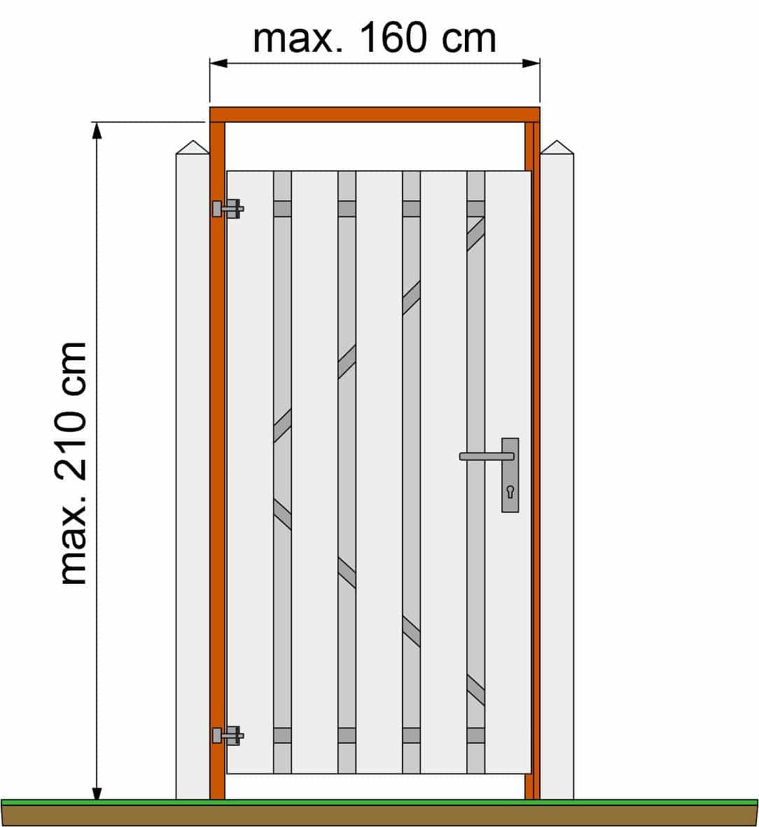 Hardhout | tuindeurkozijn met aanslaglat | max160cm breed