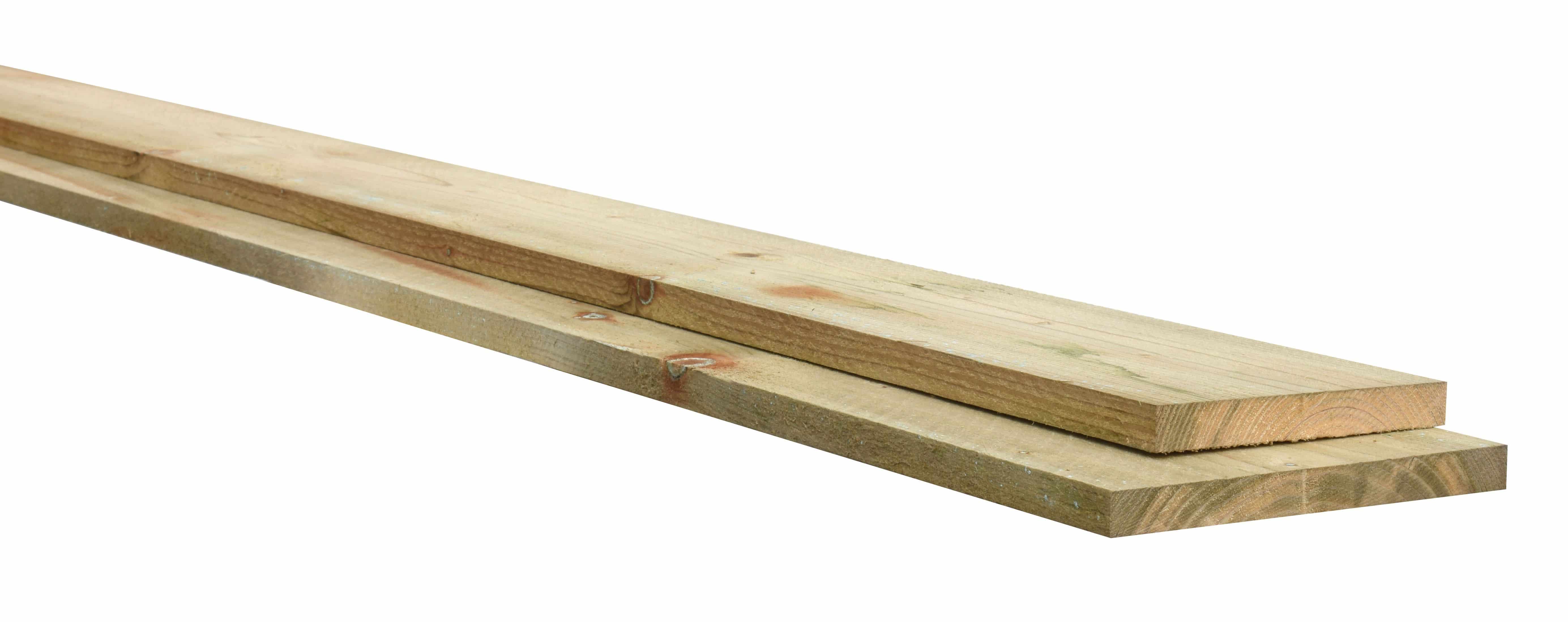 Midden-Europees vuren | plank | 1,9x14,5x179,5cm | fijnbezaagd | groen geïmpregneerd