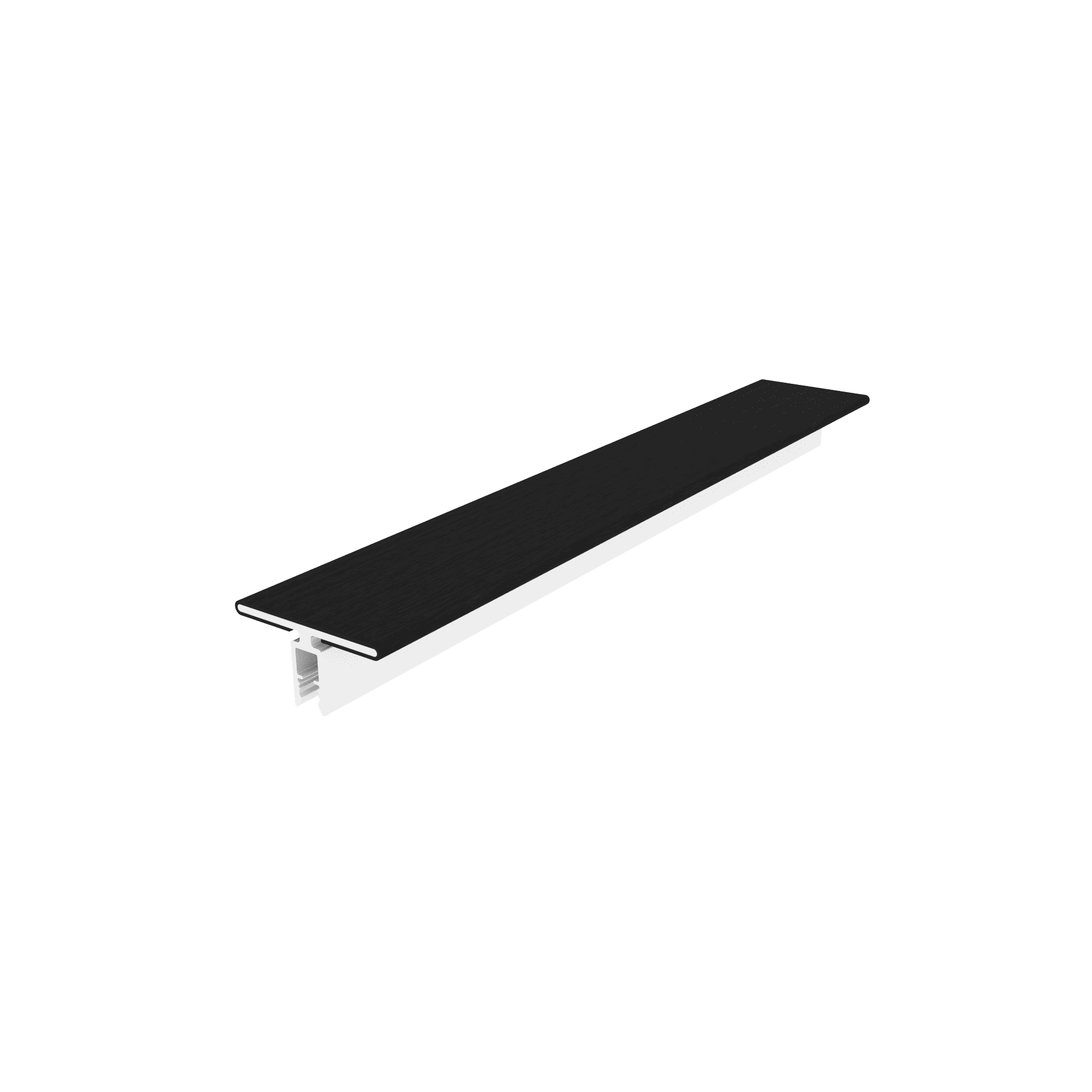 NewTechWood co-extrusie alu U-klikprofiel 300cm | Ebony zwart