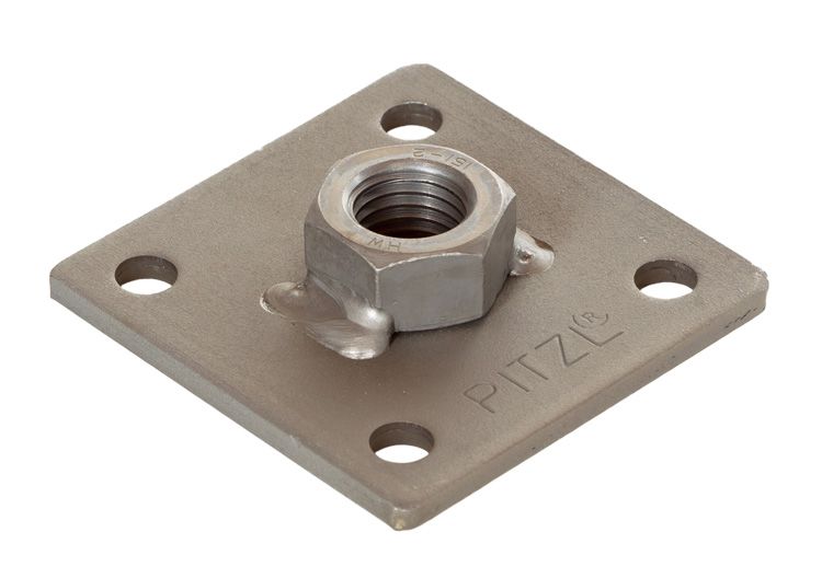 Pitzl bovenplaat+vastgelaste moer | M24 | 80x80x5mm