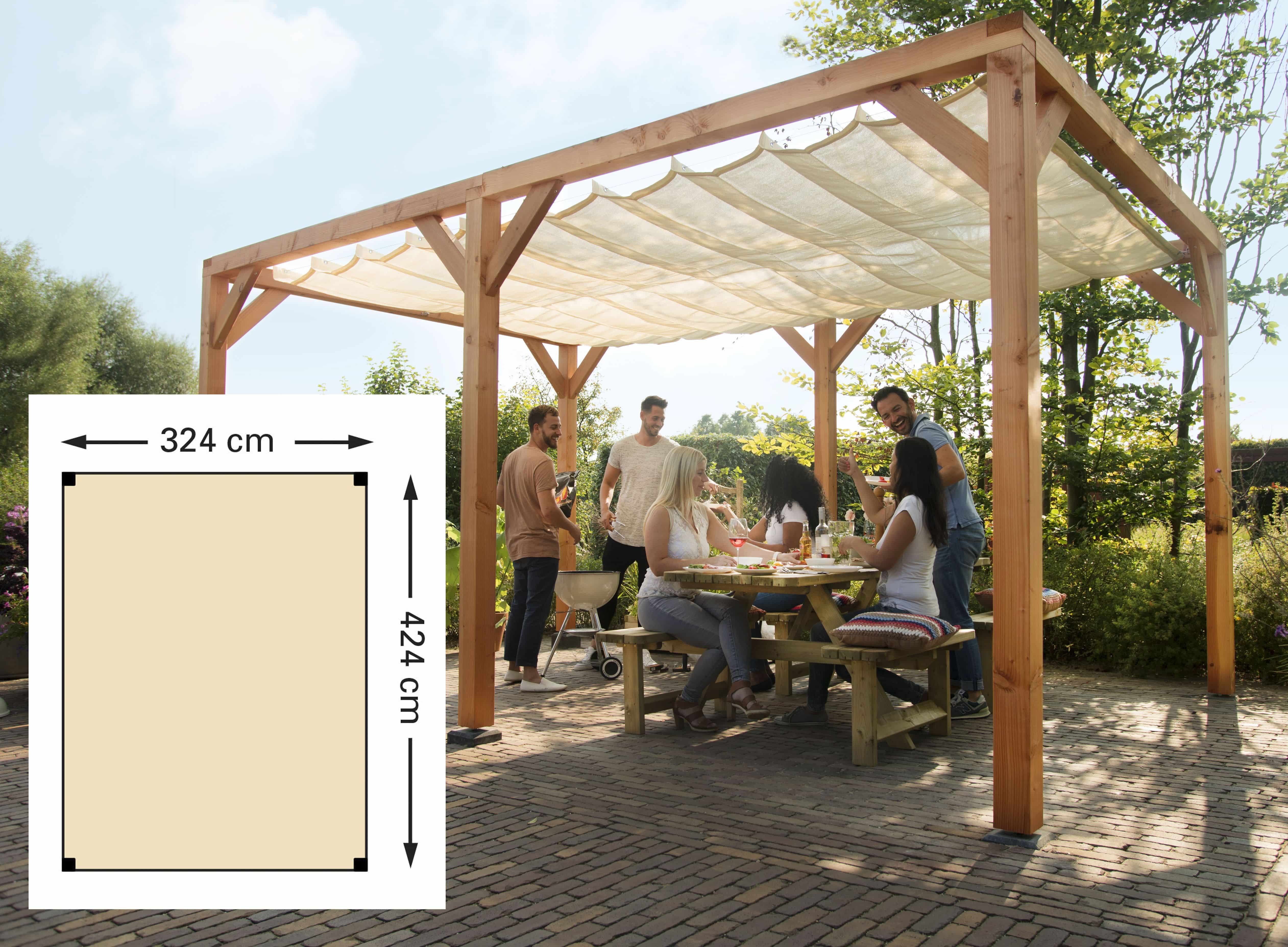 Douglas | pergola houtpakket | 324x424cm | kleurloos geïmpregneerd