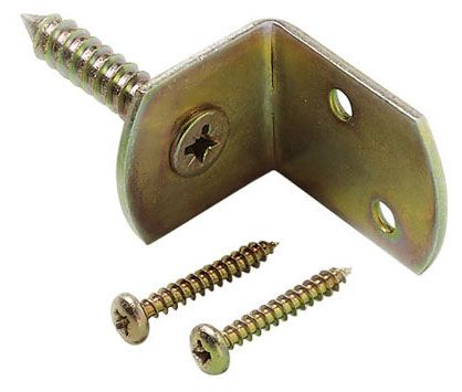 L-beslag incl. schroeven | 4 st. op kaart | geel verzinkt