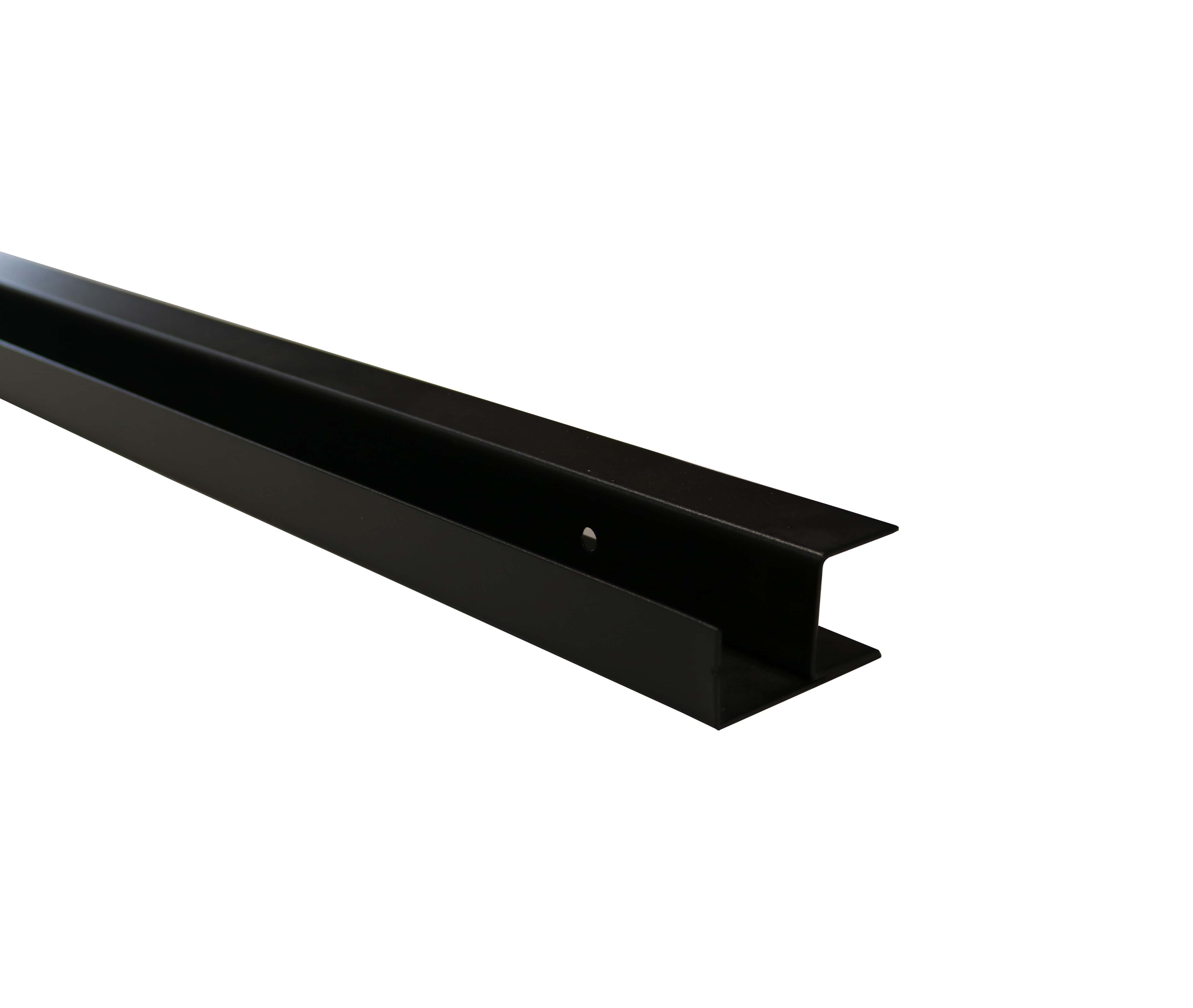 Stalen hoekprofiel met structuurcoating t.b.v. H-gleufpaal | 4x8x220cm | zwart RAL9005