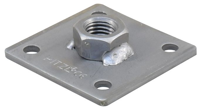 Pitzl bovenplaat+vast.gelaste moer | M24 | 100x100x6mm