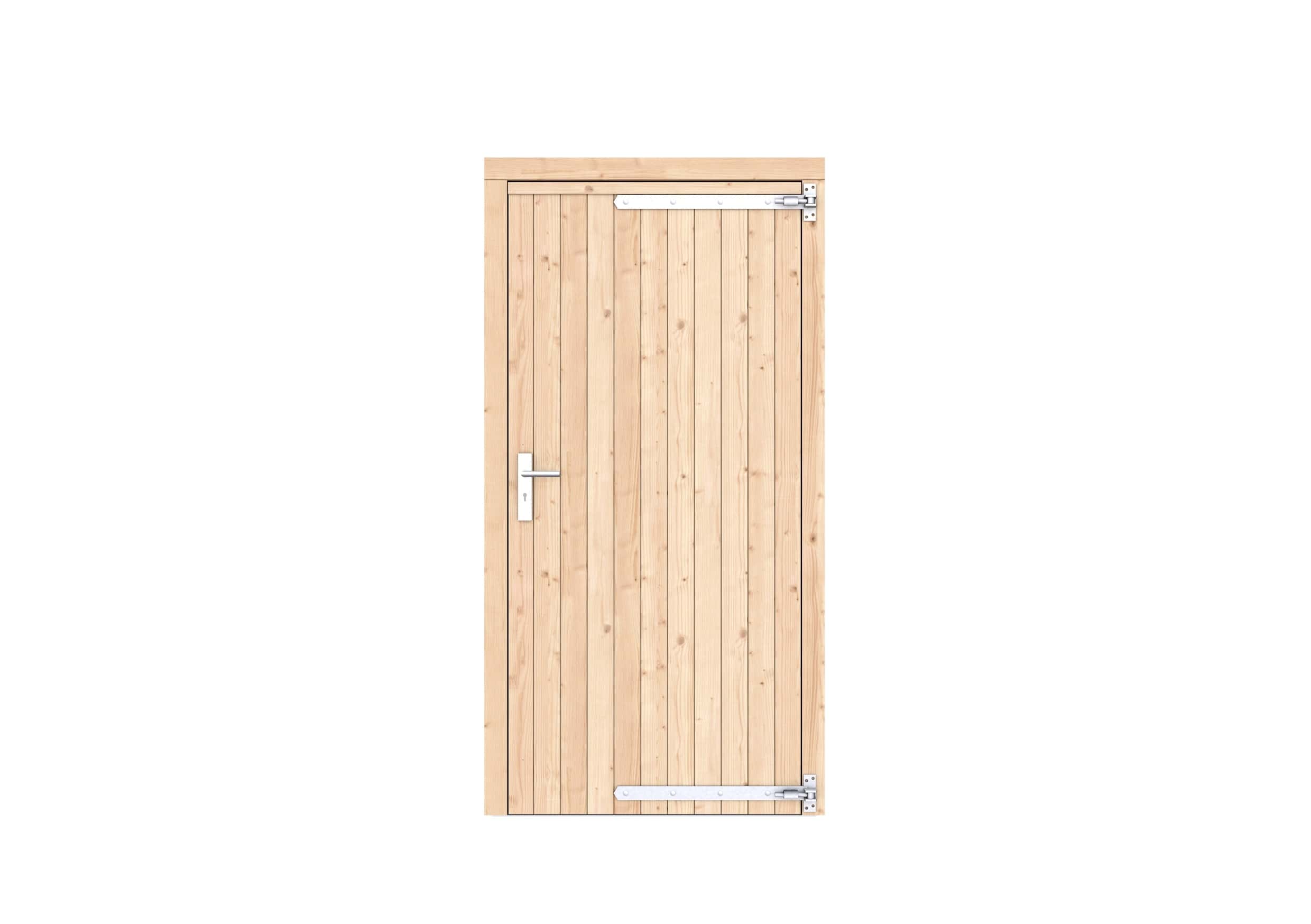 Vuren dichte enkele deur 108x209cm | rechtsdraaiend | onbehandeld