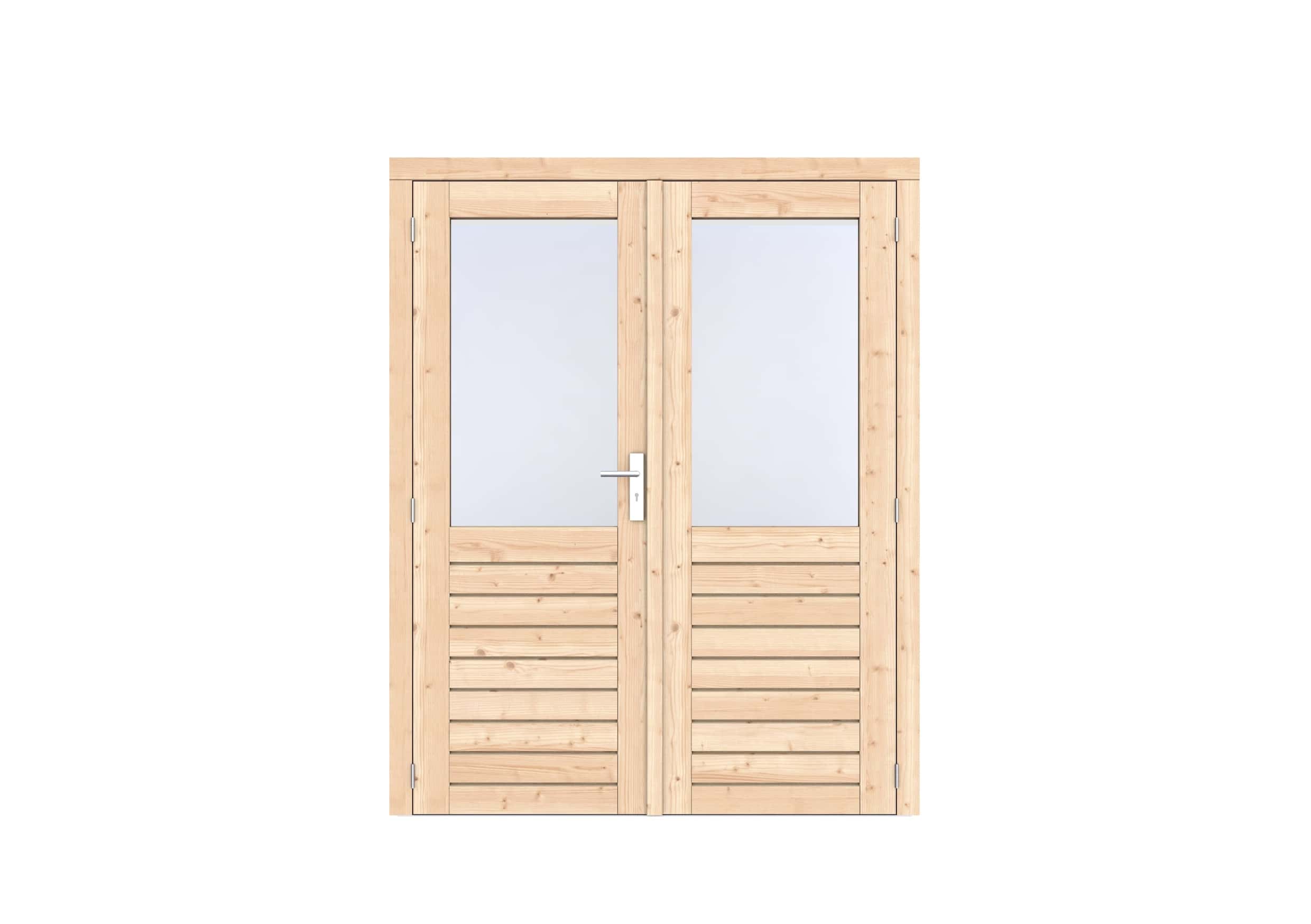 Vuren 1-ruits dubbele deur Prestige | 168x209cm | onbehandeld
